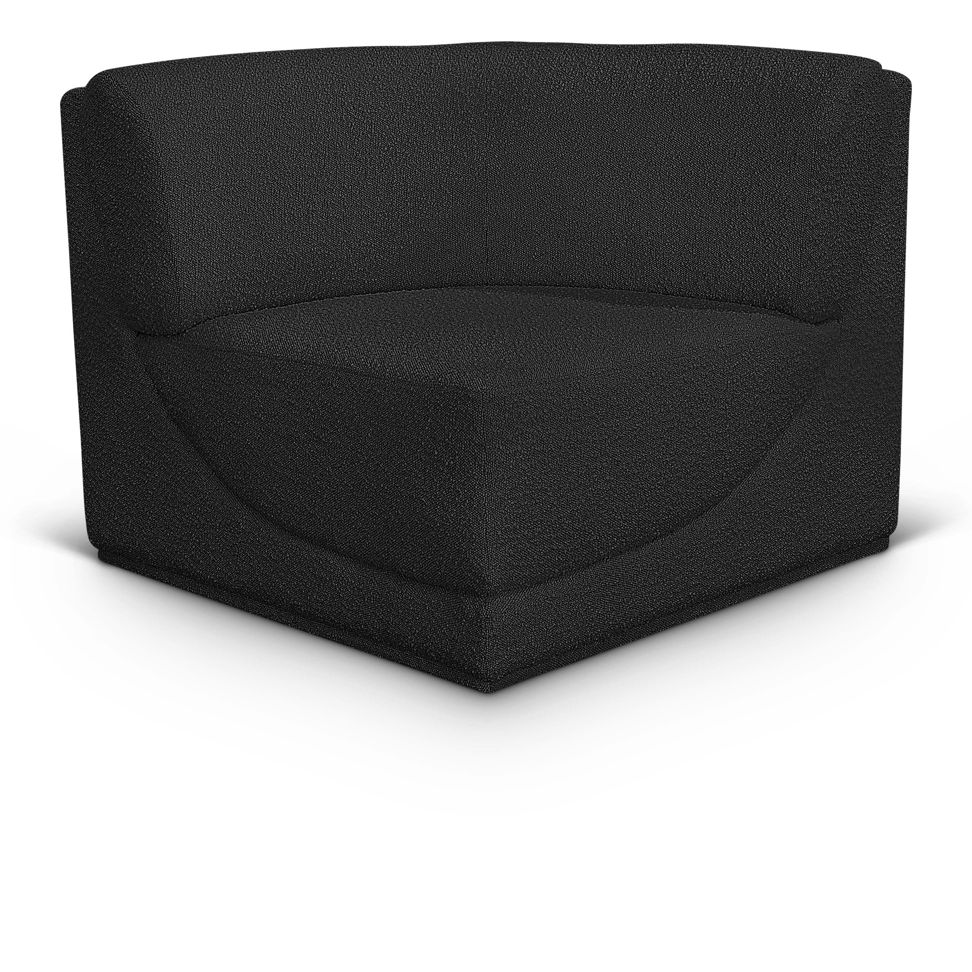 Meridian Ollie Black Boucle Fabric Corner