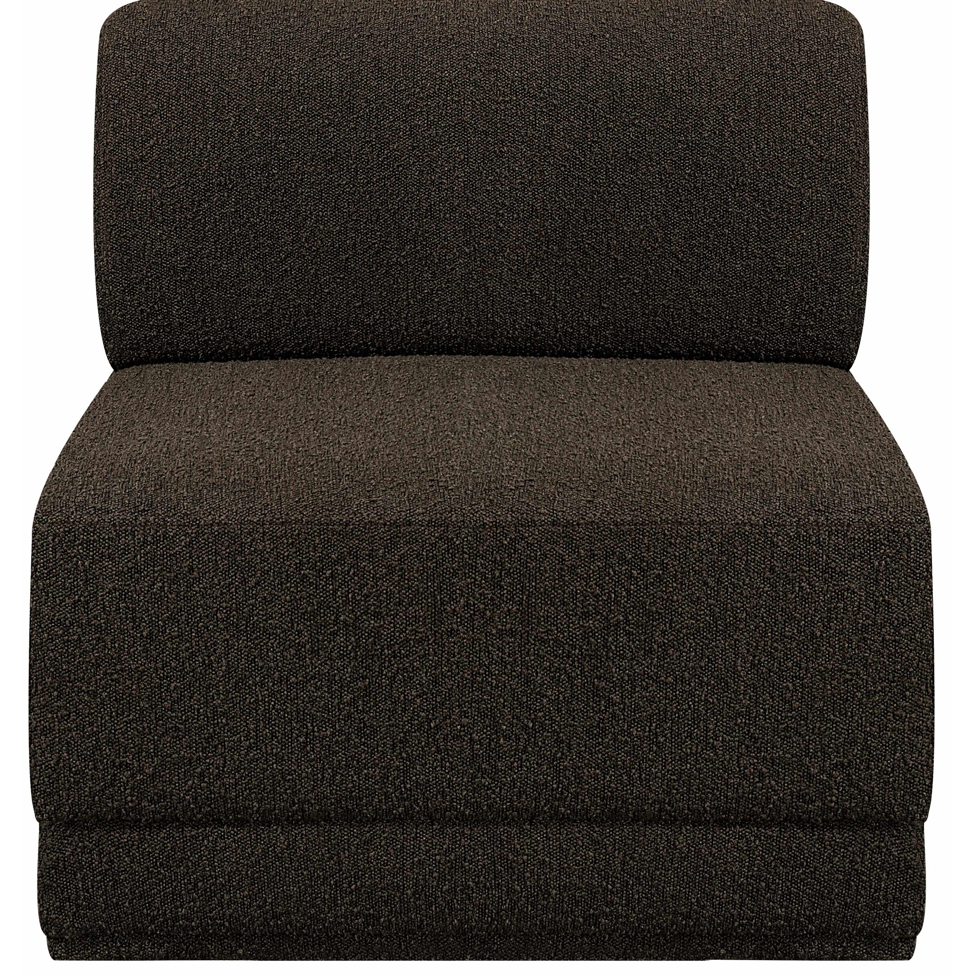 Meridian Ollie Brown Boucle Fabric Armless