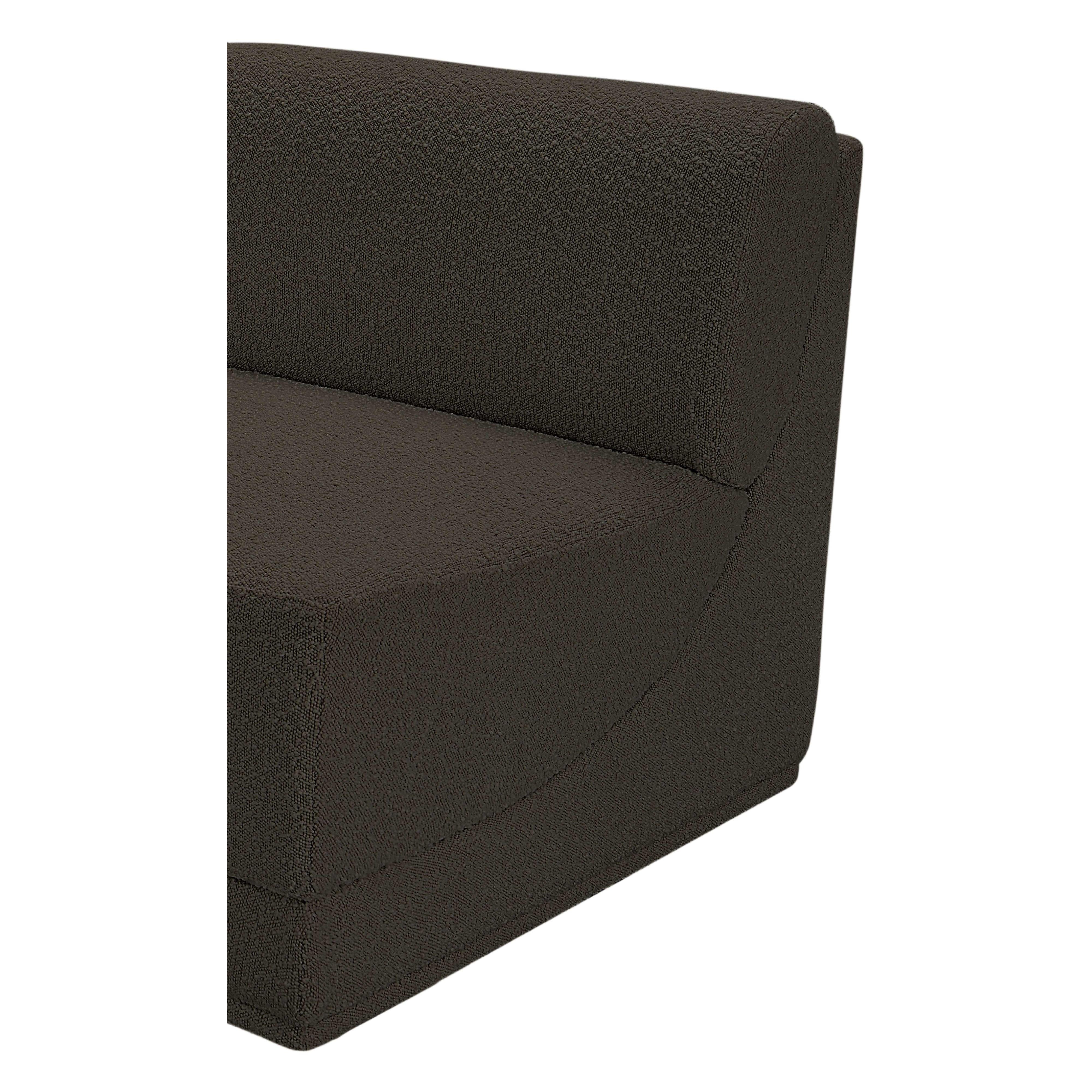 Meridian Ollie Brown Boucle Fabric Armless