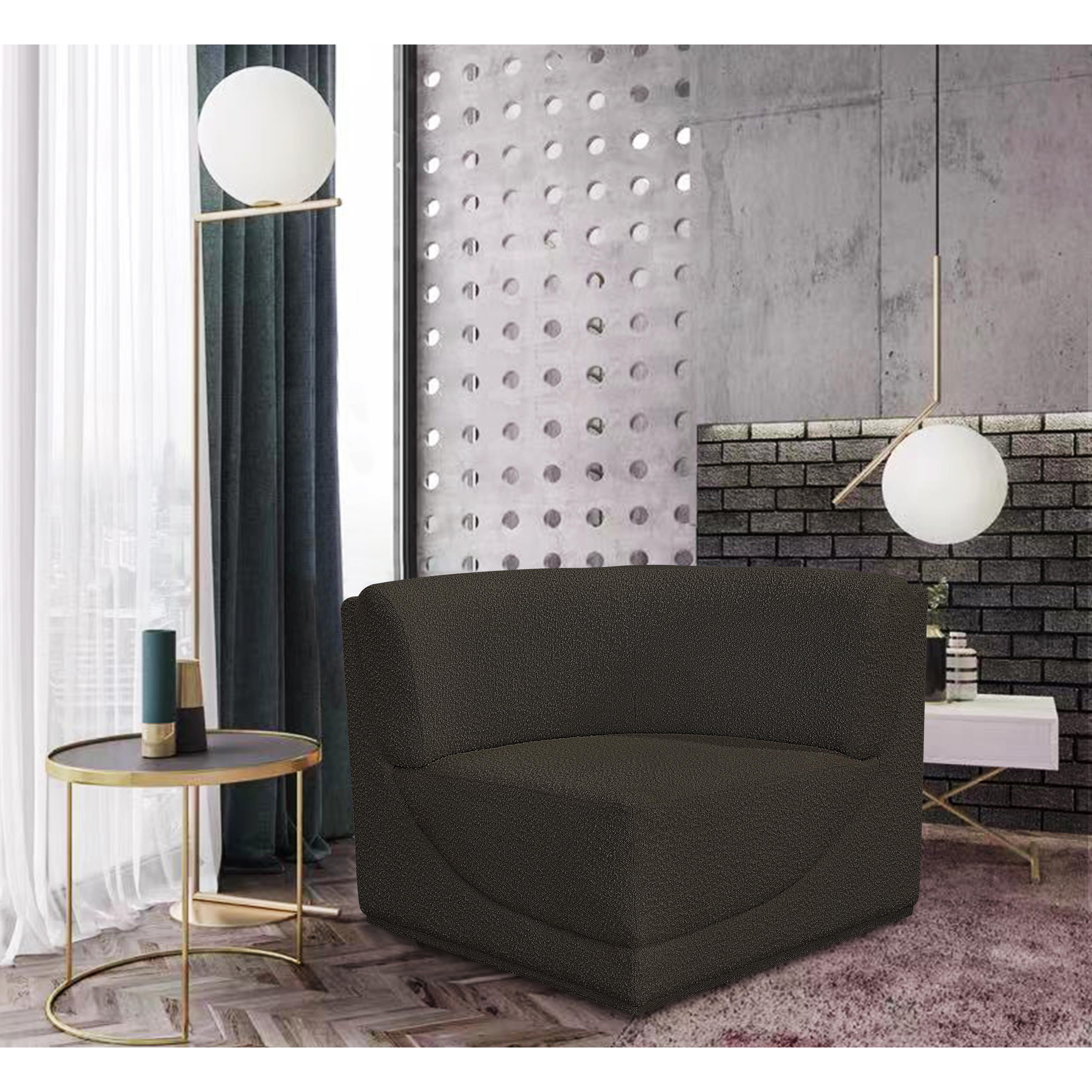 Meridian Ollie Brown Boucle Fabric Corner