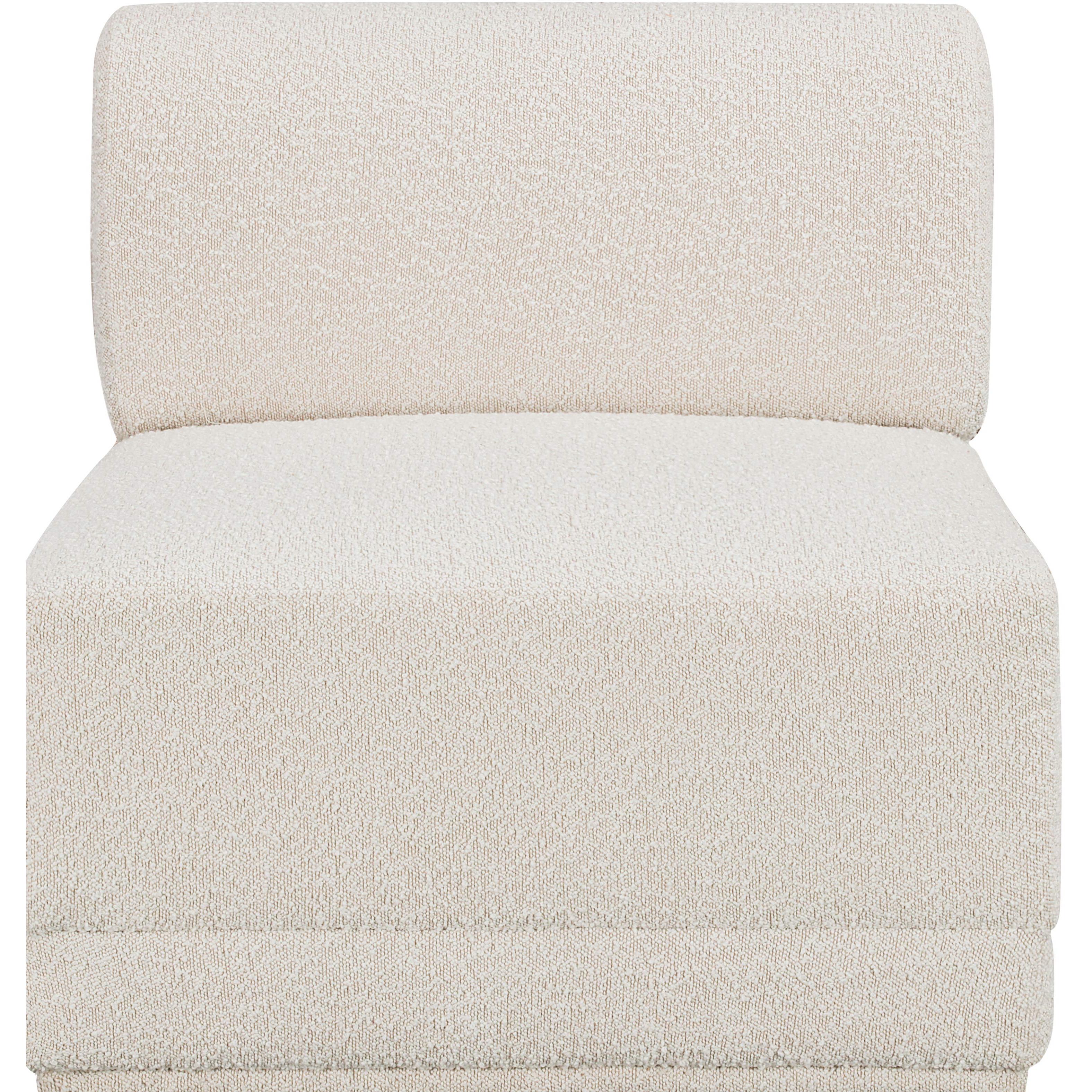 Meridian Ollie Cream Boucle Fabric Armless