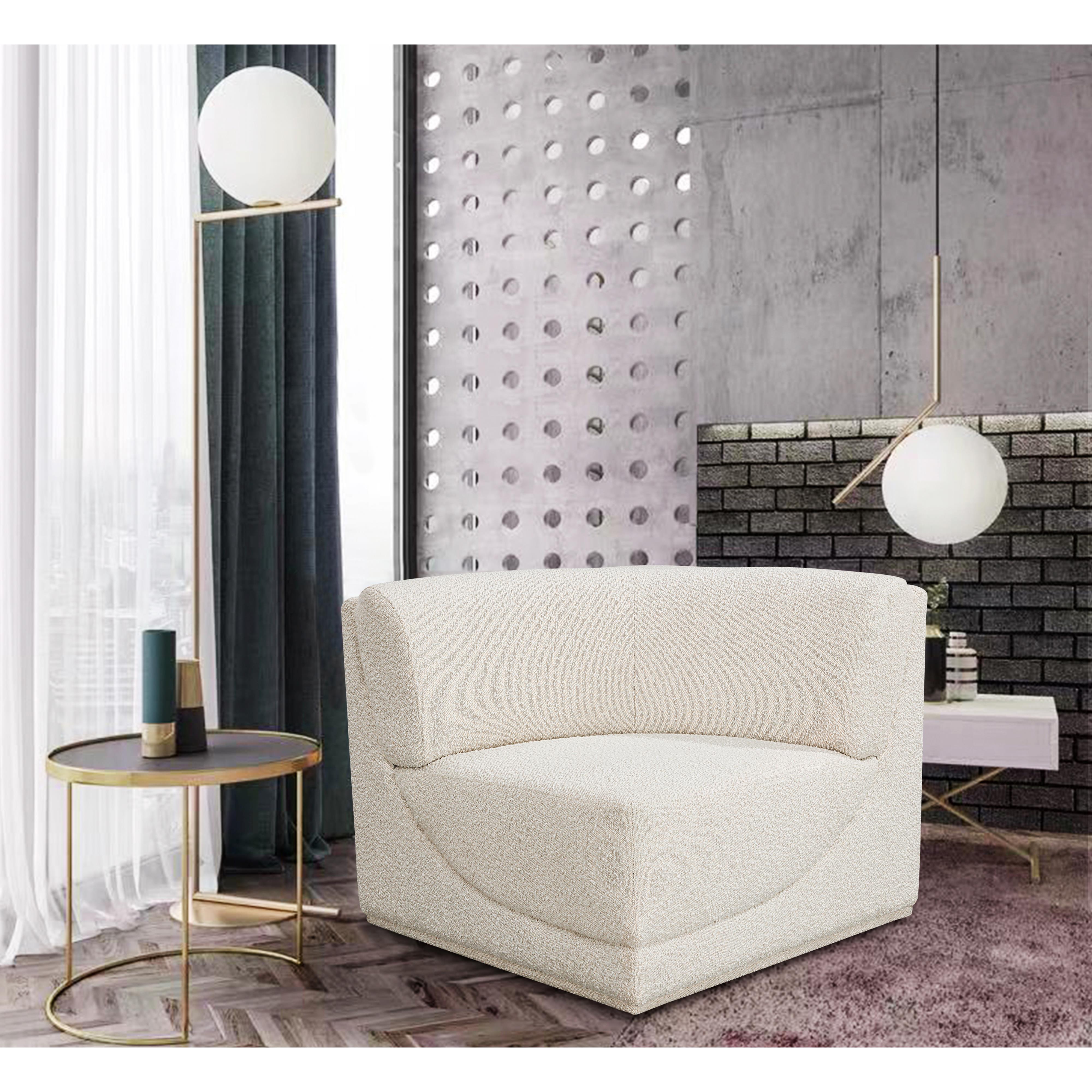 Meridian Ollie Cream Boucle Fabric Corner