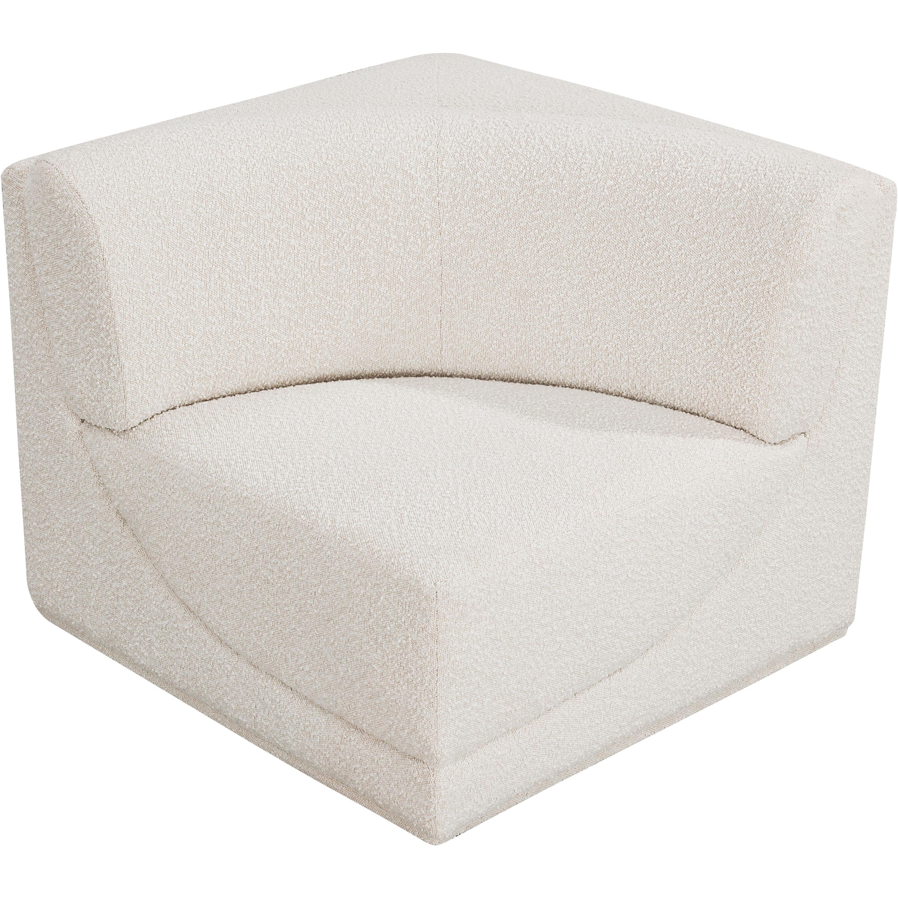 Meridian Ollie Cream Boucle Fabric Corner