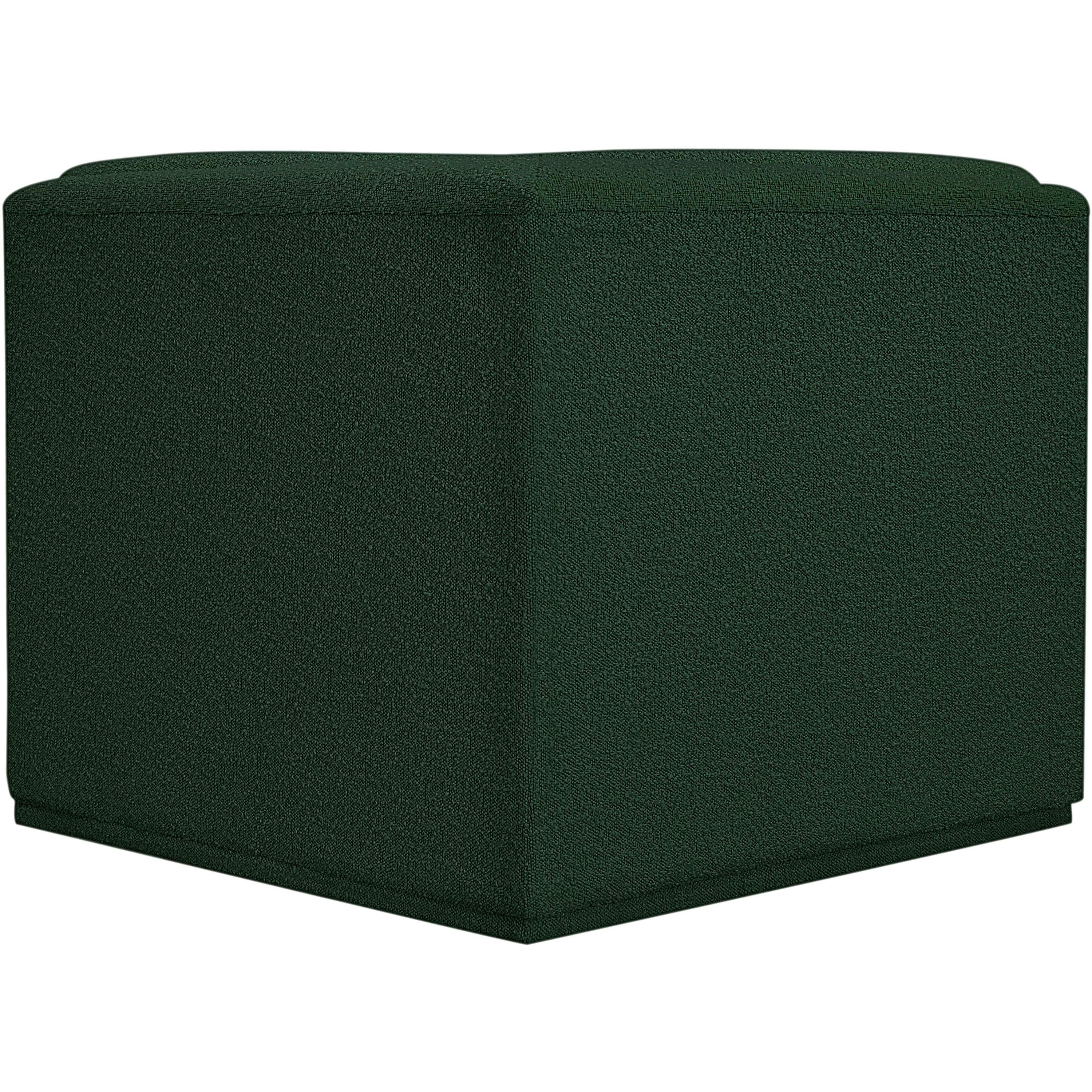 Meridian Ollie Green Boucle Fabric Corner