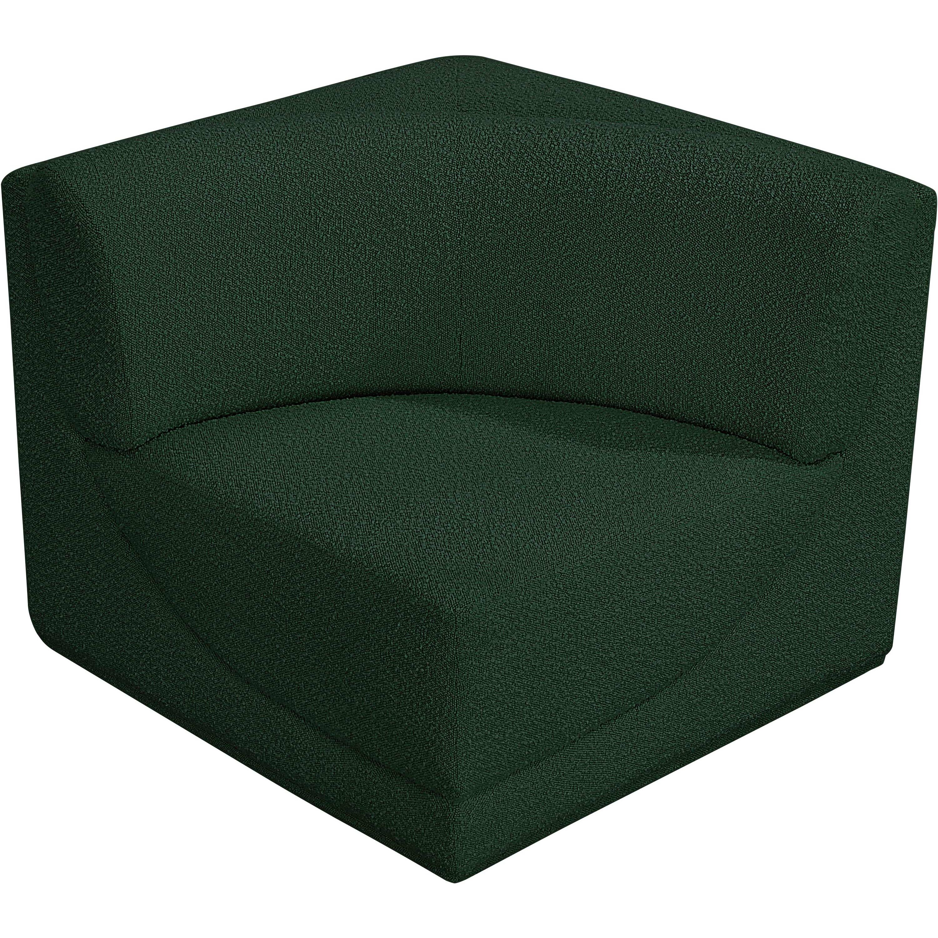 Meridian Ollie Green Boucle Fabric Corner