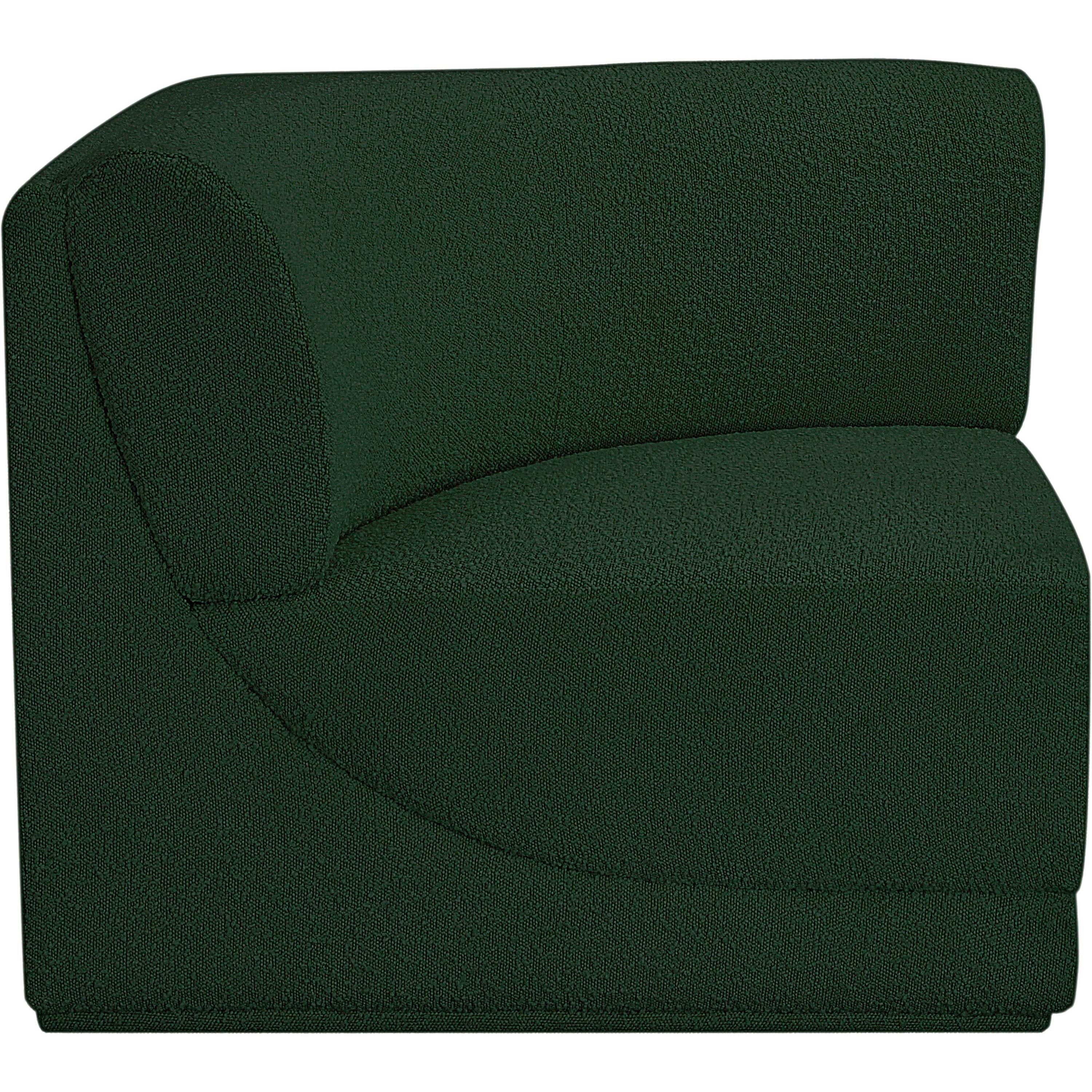Meridian Ollie Green Boucle Fabric Corner