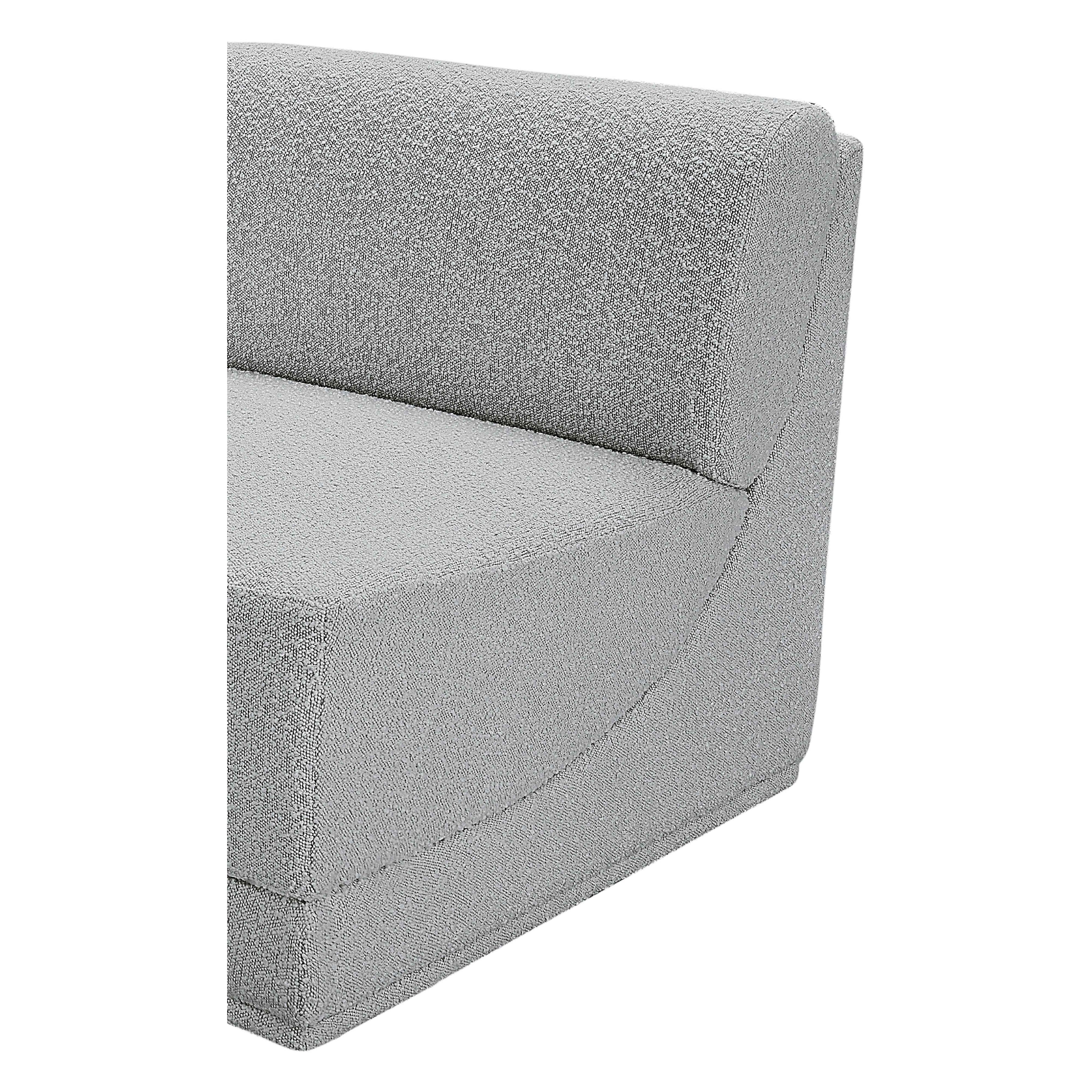 Meridian Ollie Grey Boucle Fabric Armless