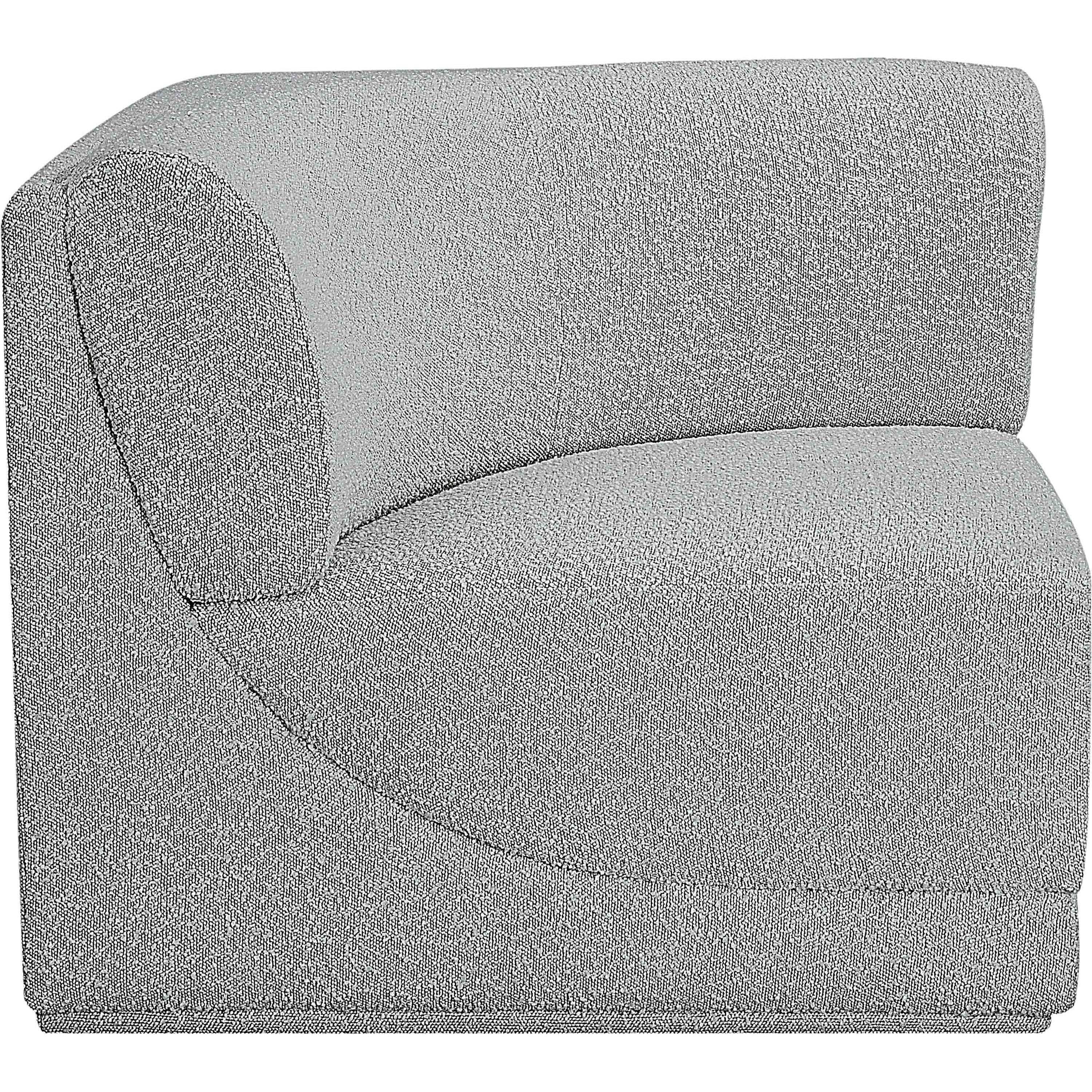 Meridian Ollie Grey Boucle Fabric Corner