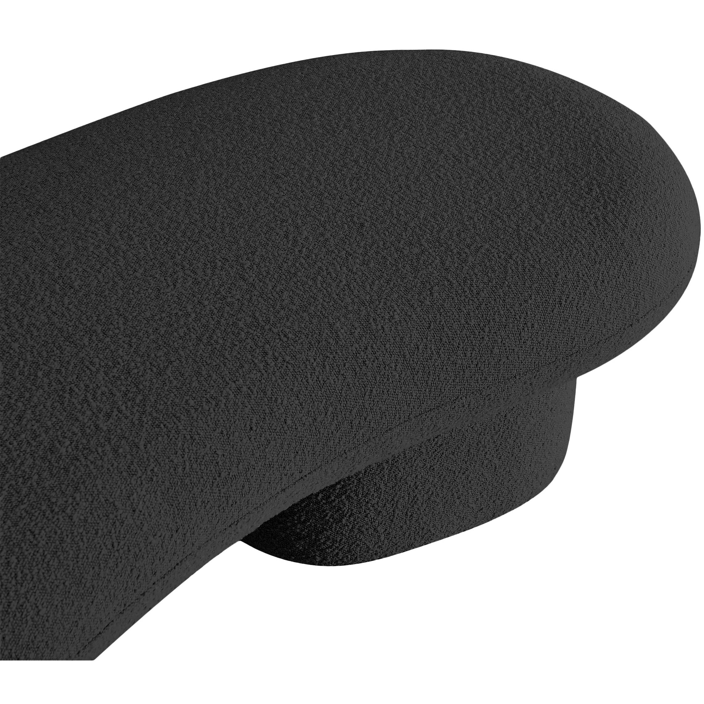 Meridian Luka Black Boucle Fabric Bench