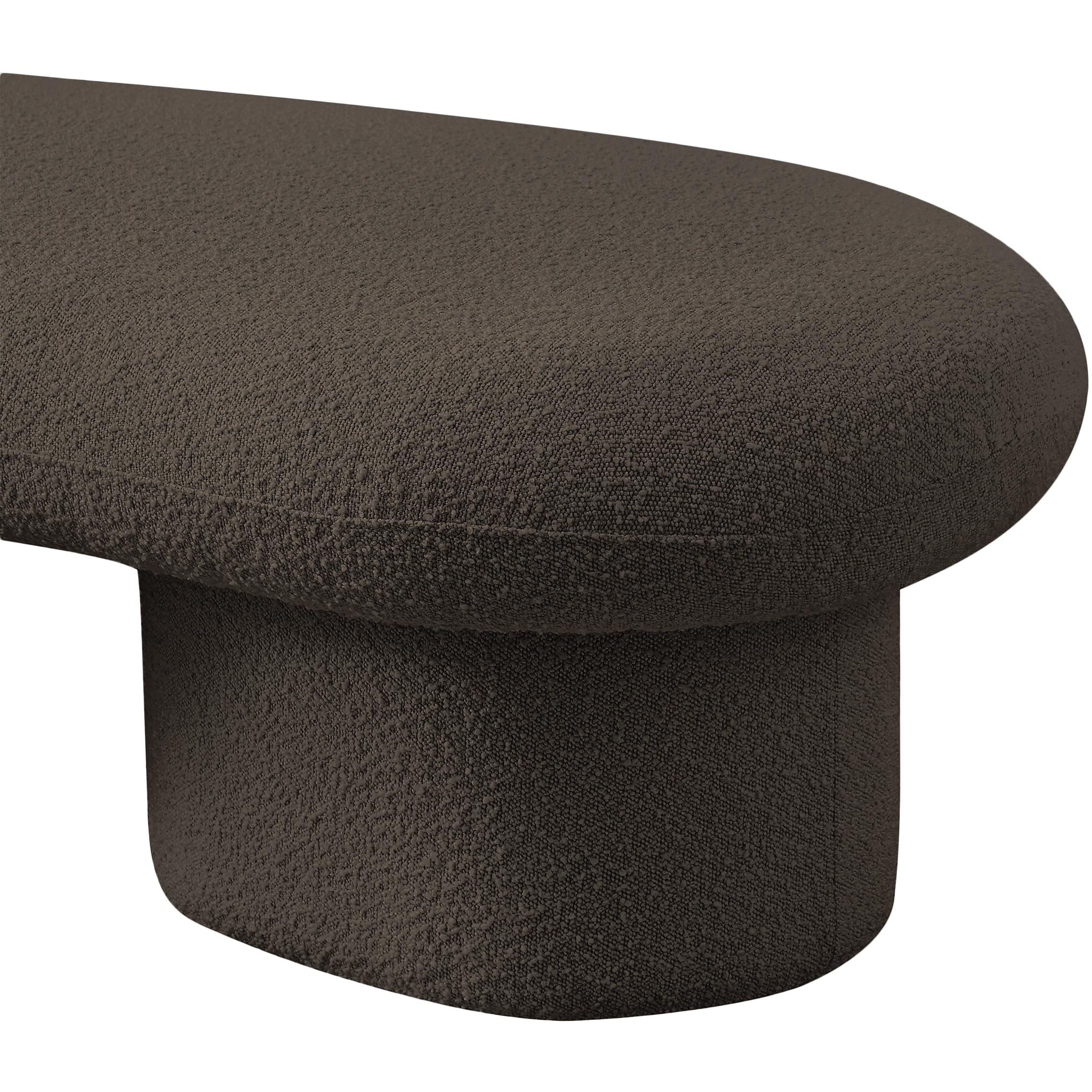 Meridian Luka Brown Boucle Fabric Bench