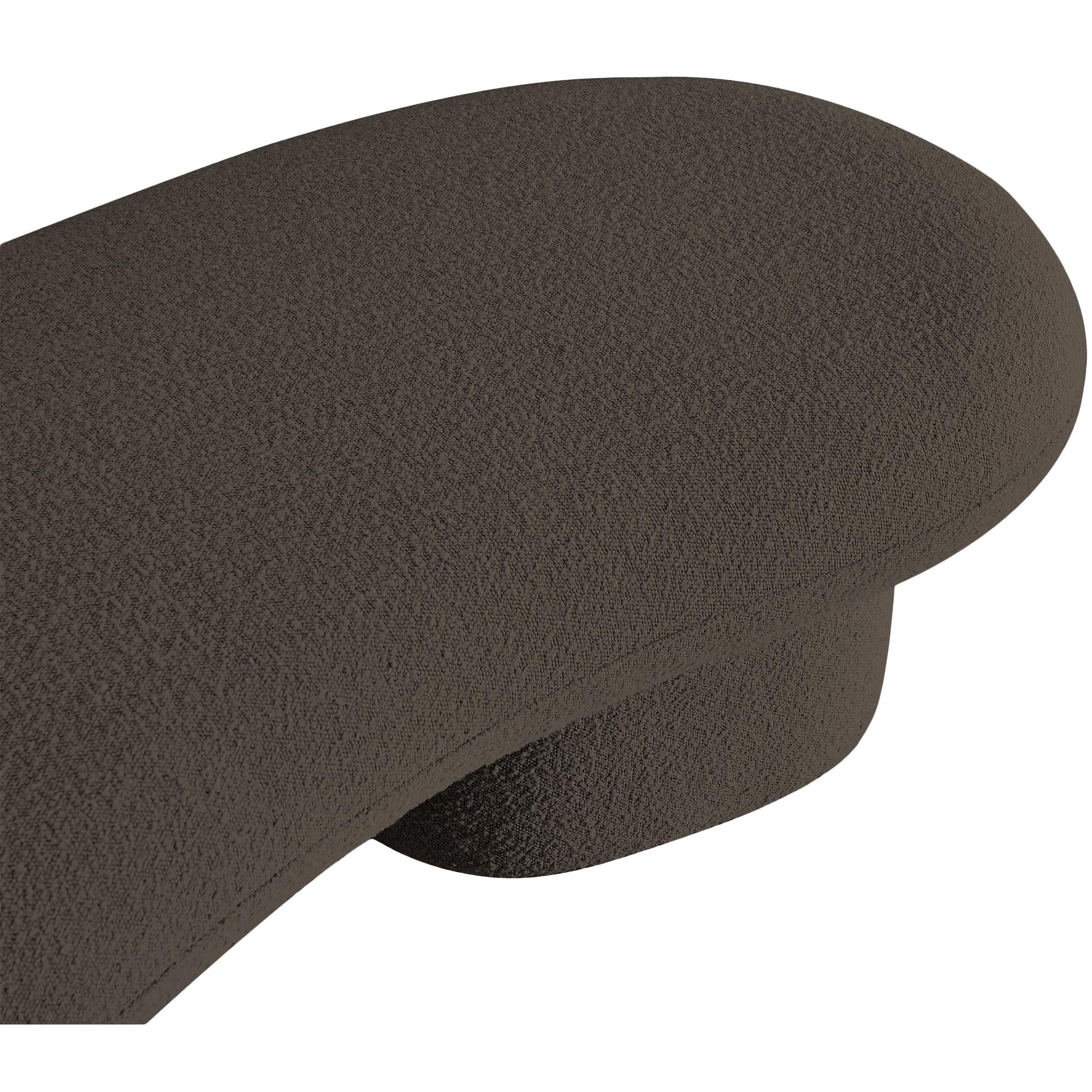 Meridian Luka Brown Boucle Fabric Bench