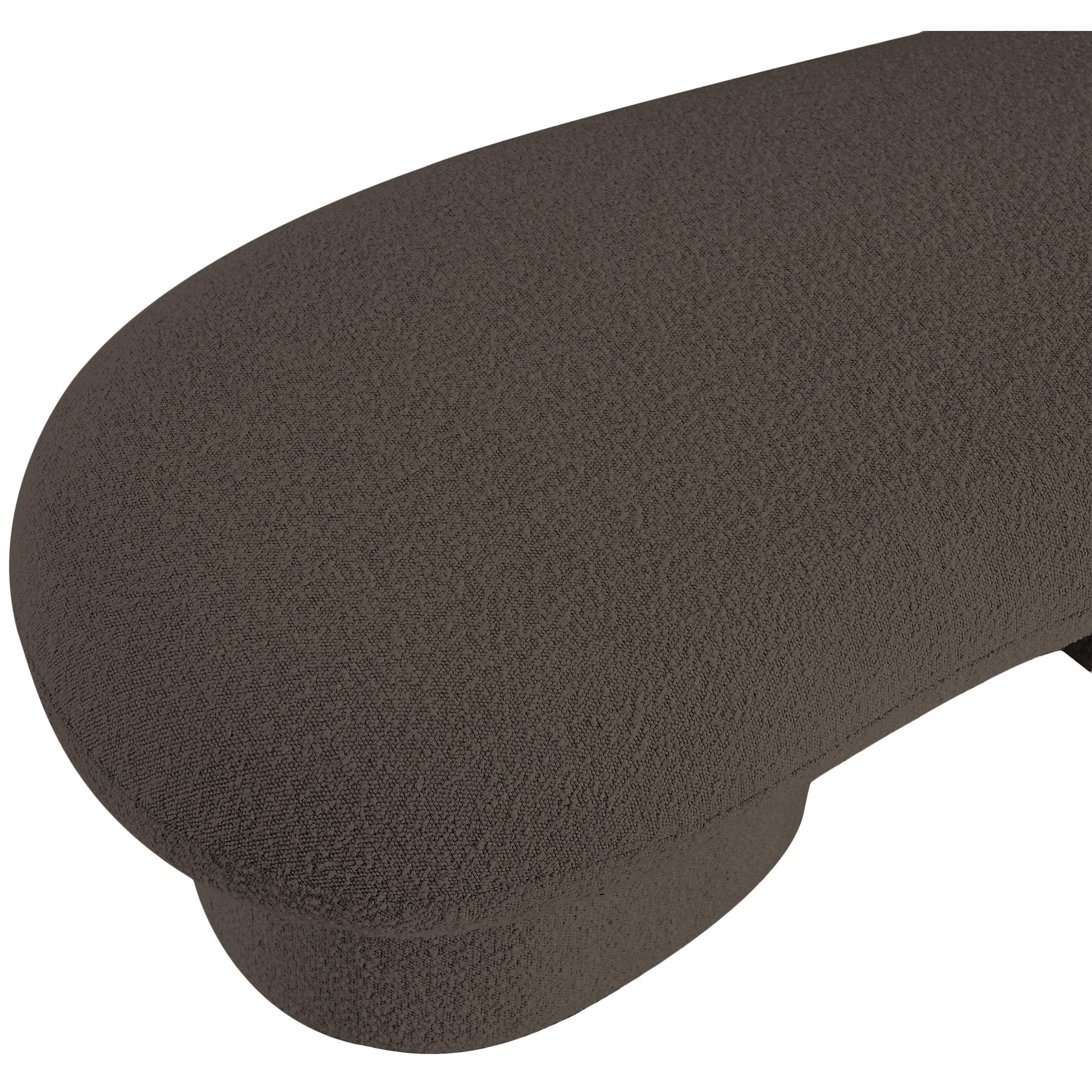 Meridian Luka Brown Boucle Fabric Bench
