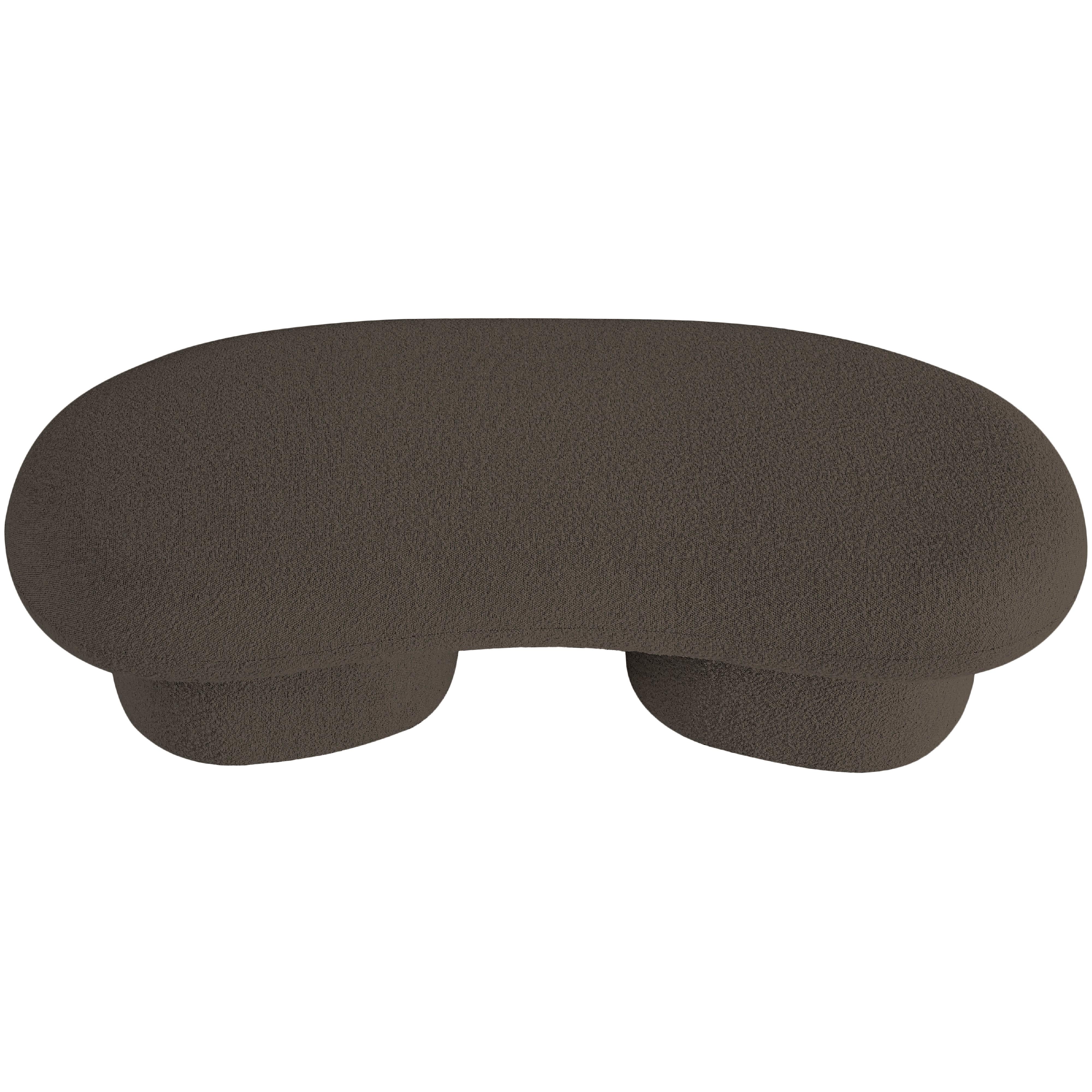 Meridian Luka Brown Boucle Fabric Bench