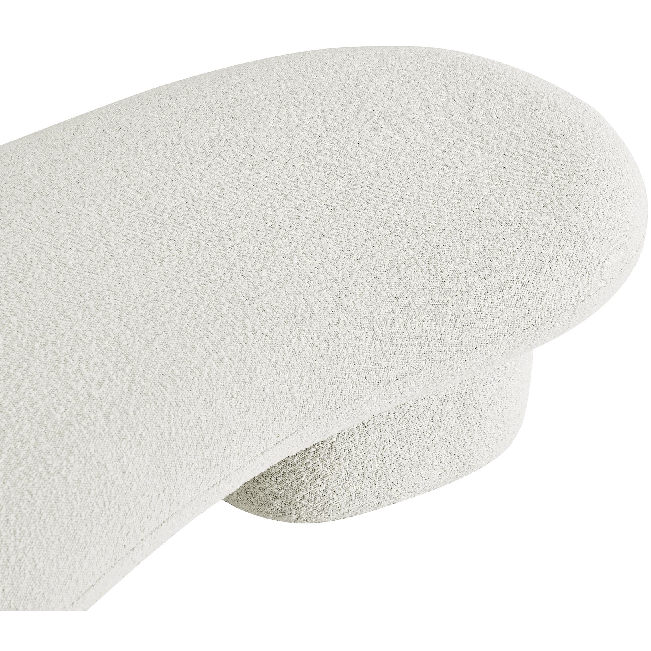 Meridian Luka Cream Boucle Fabric Bench