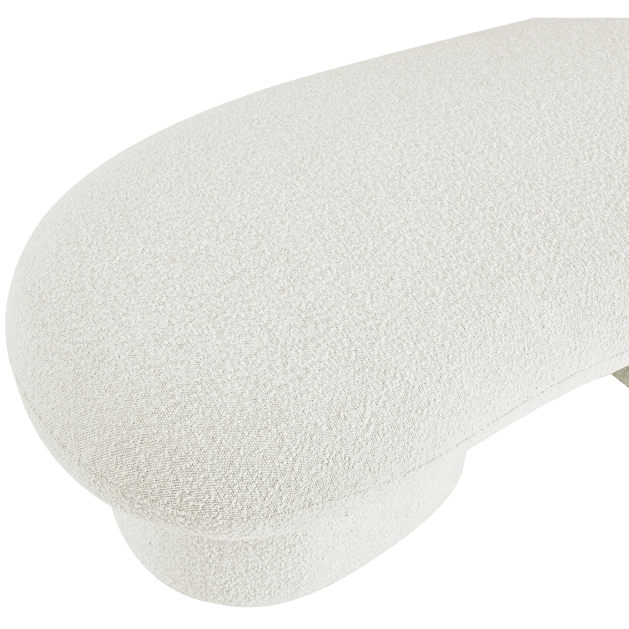 Meridian Luka Cream Boucle Fabric Bench