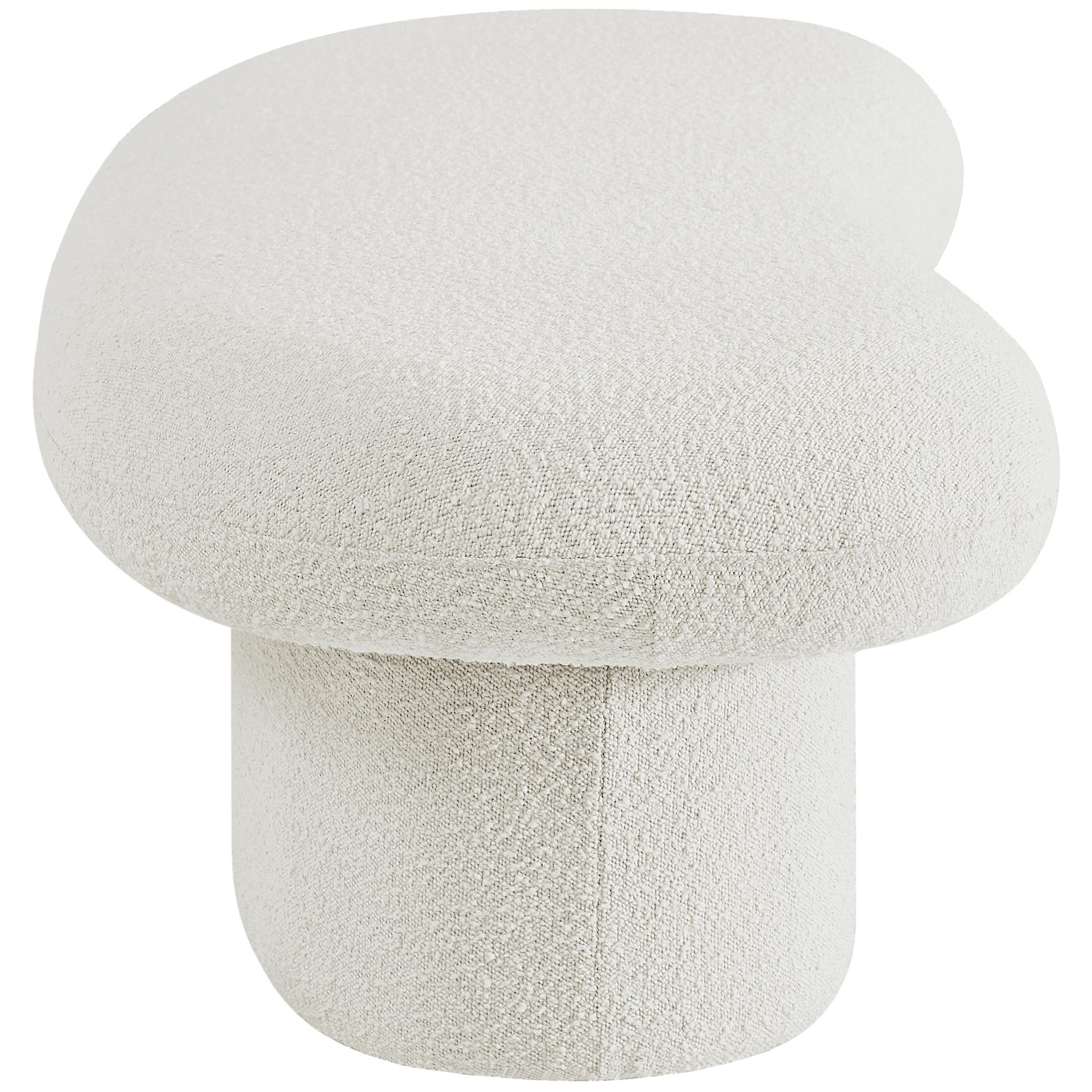 Meridian Luka Cream Boucle Fabric Bench