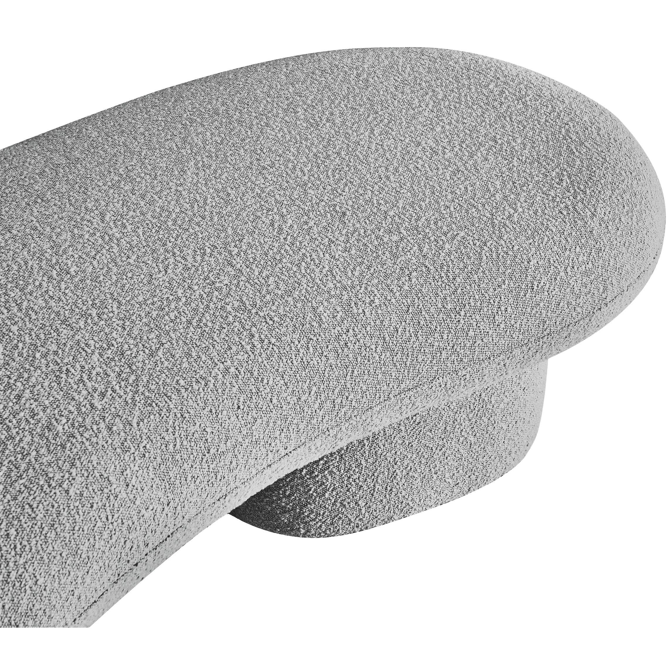 Meridian Luka Grey Boucle Fabric Bench