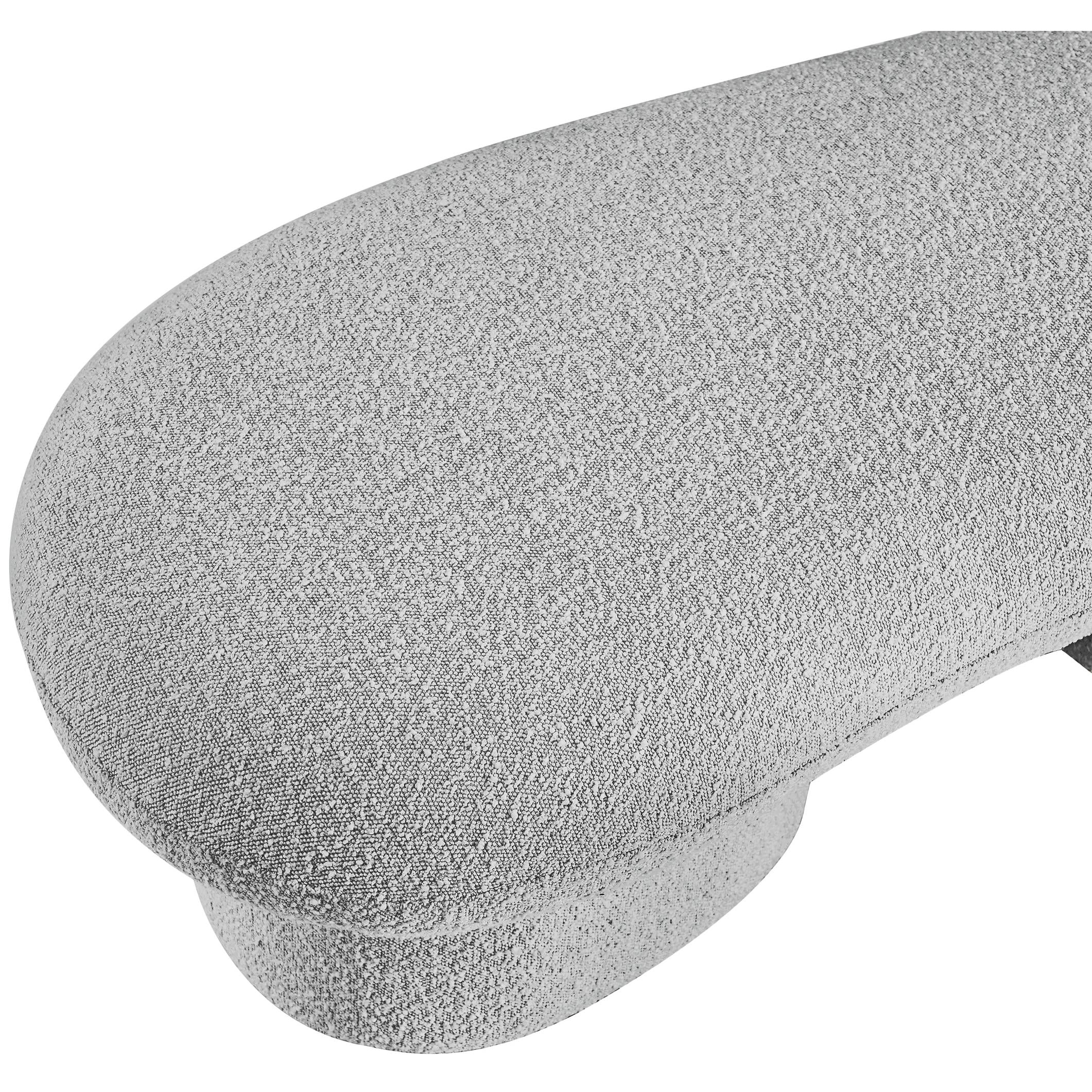Meridian Luka Grey Boucle Fabric Bench