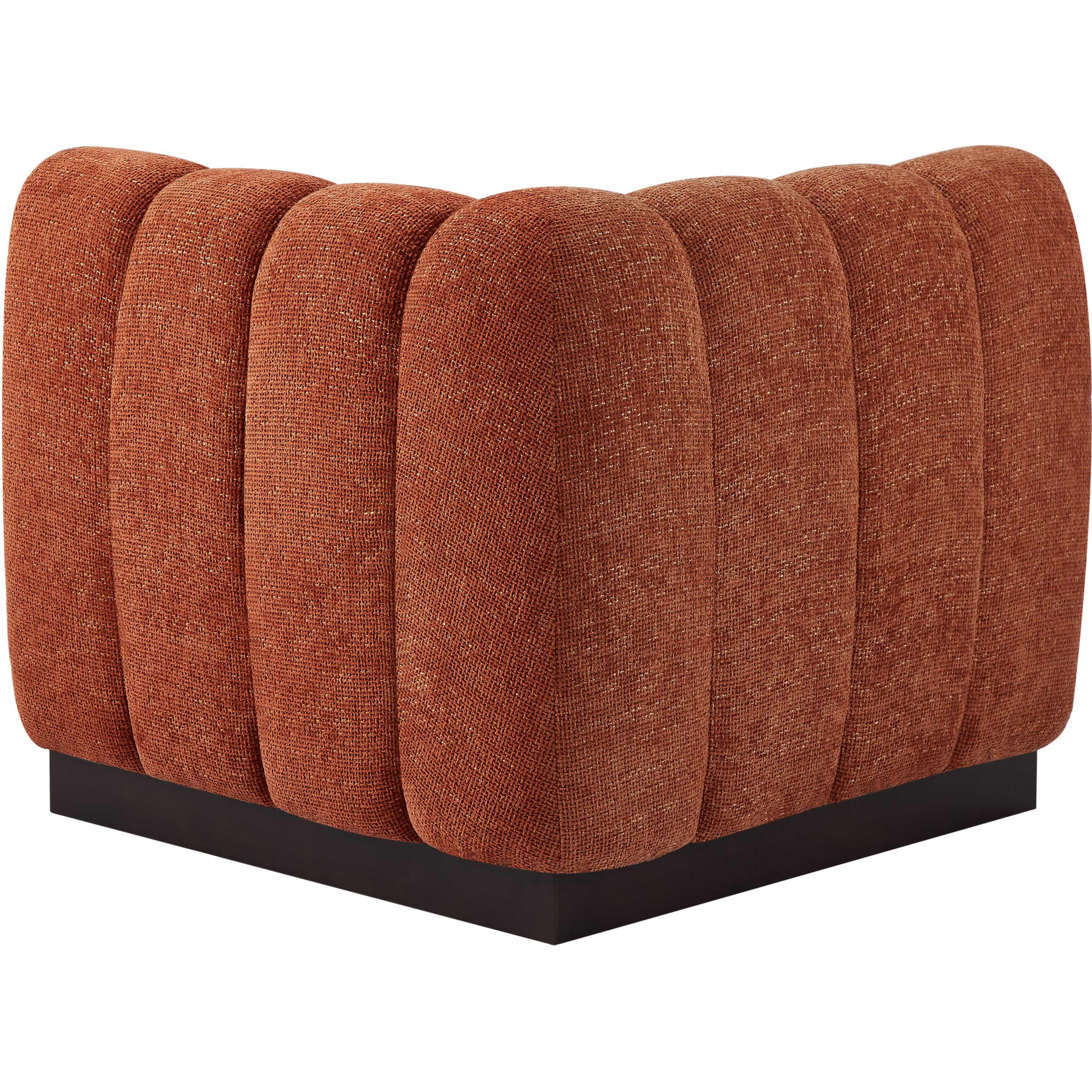 Meridian Quinn Cognac Chenille Fabric Corner Chair