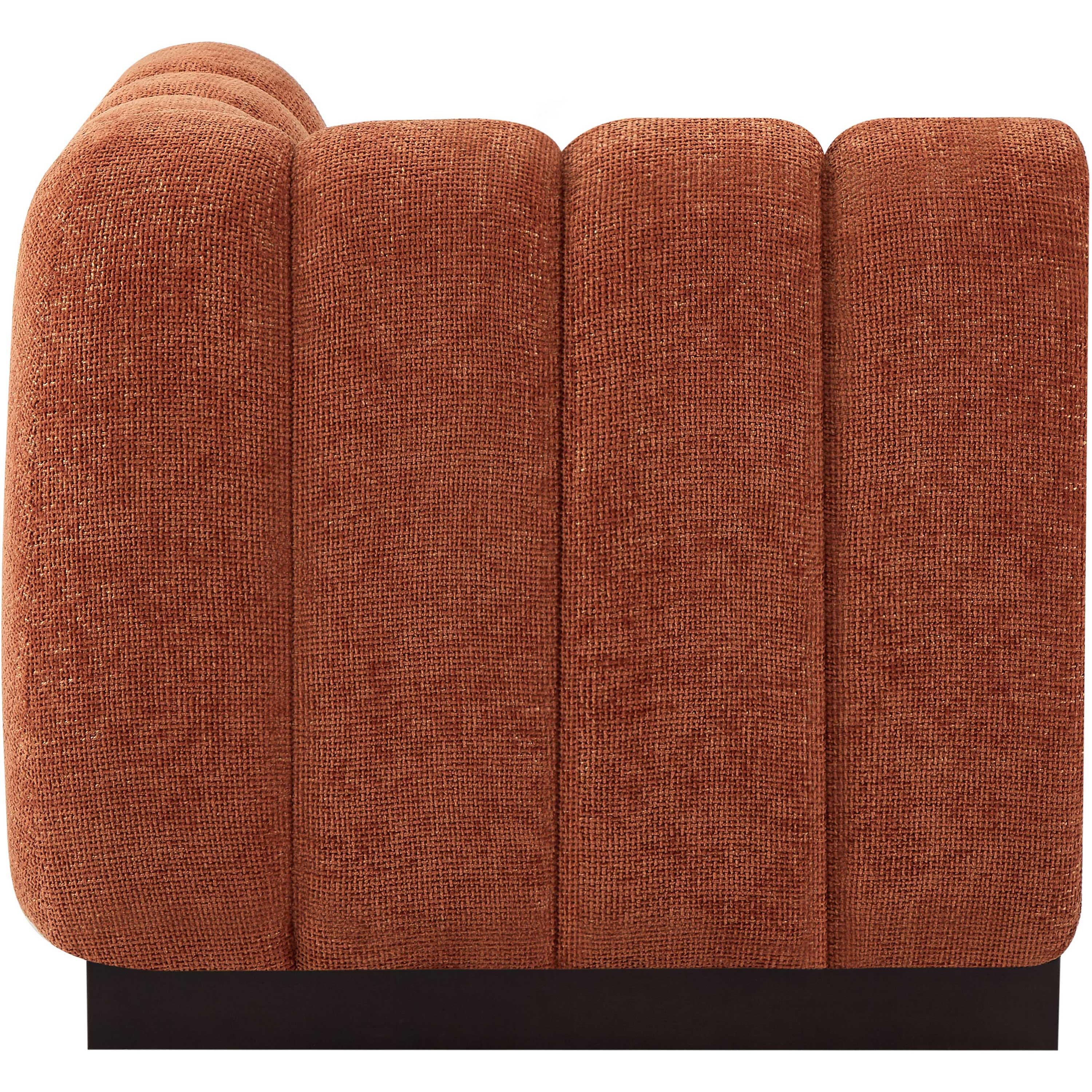 Meridian Quinn Cognac Chenille Fabric Corner Chair