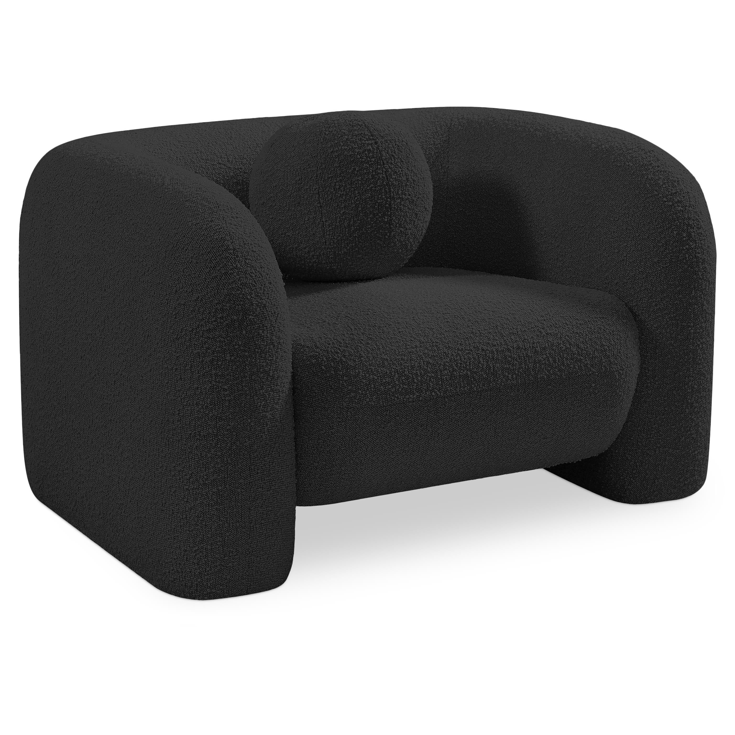 Meridian Emory Black Boucle Fabric Chair