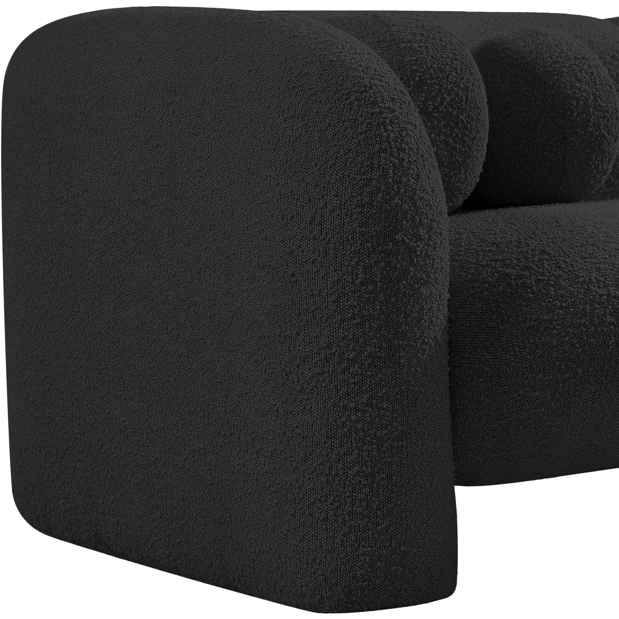Meridian Emory Black Boucle Fabric Chair