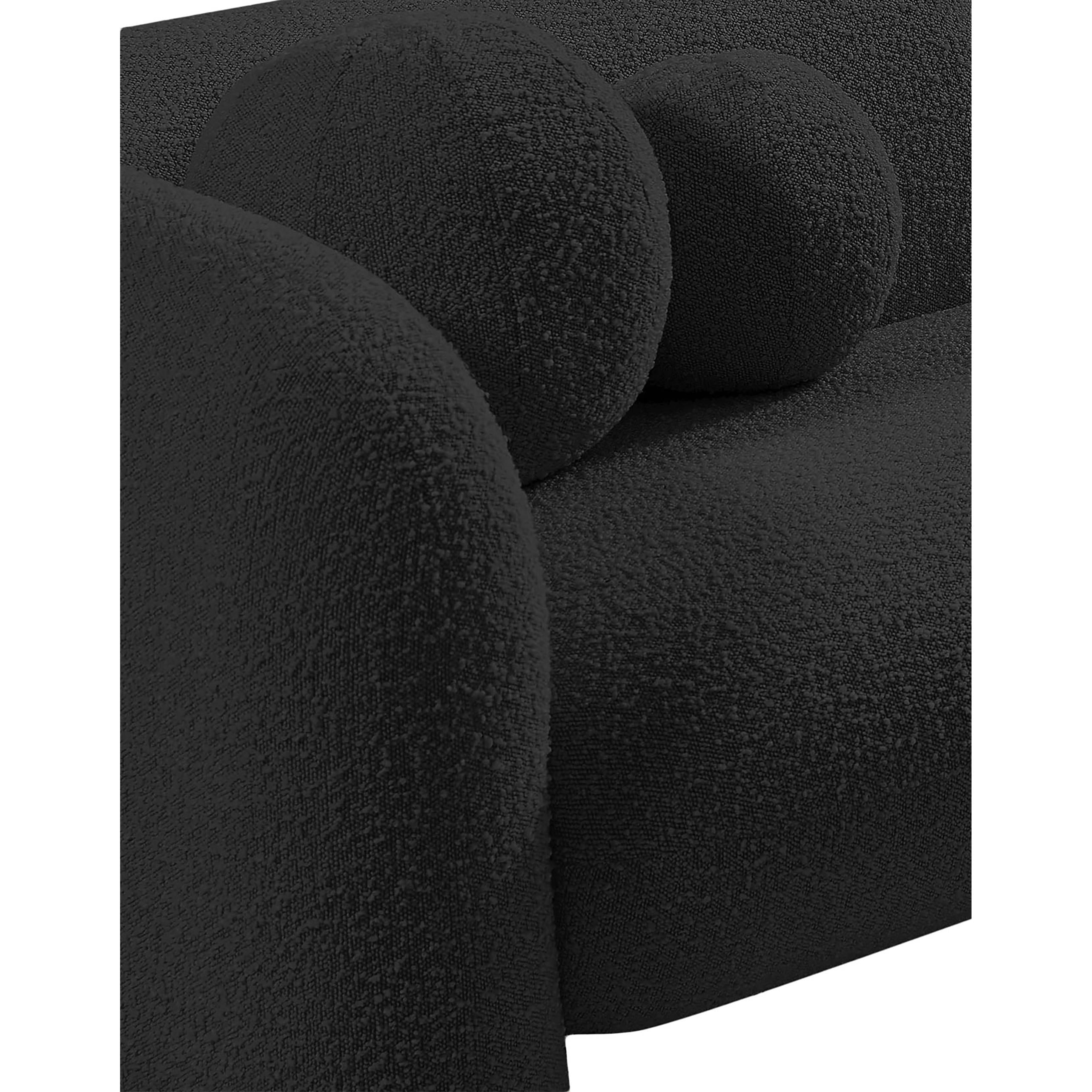 Meridian Emory Black Boucle Fabric Chair
