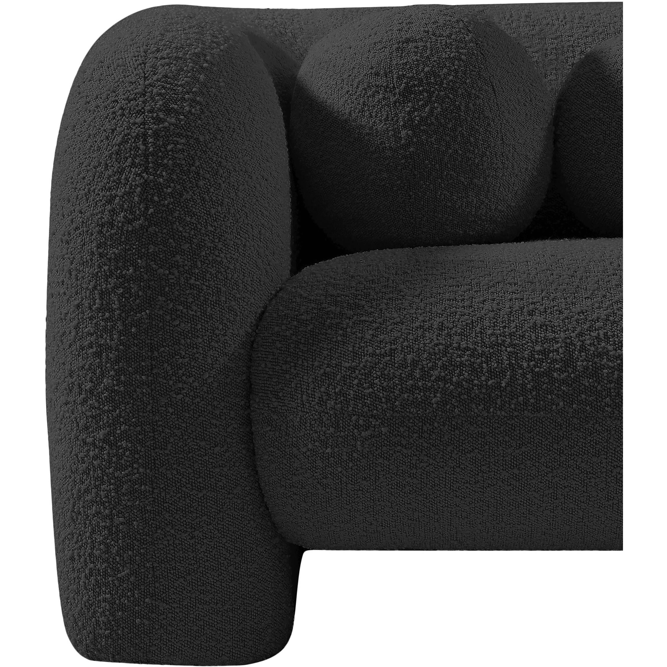 Meridian Emory Black Boucle Fabric Chair