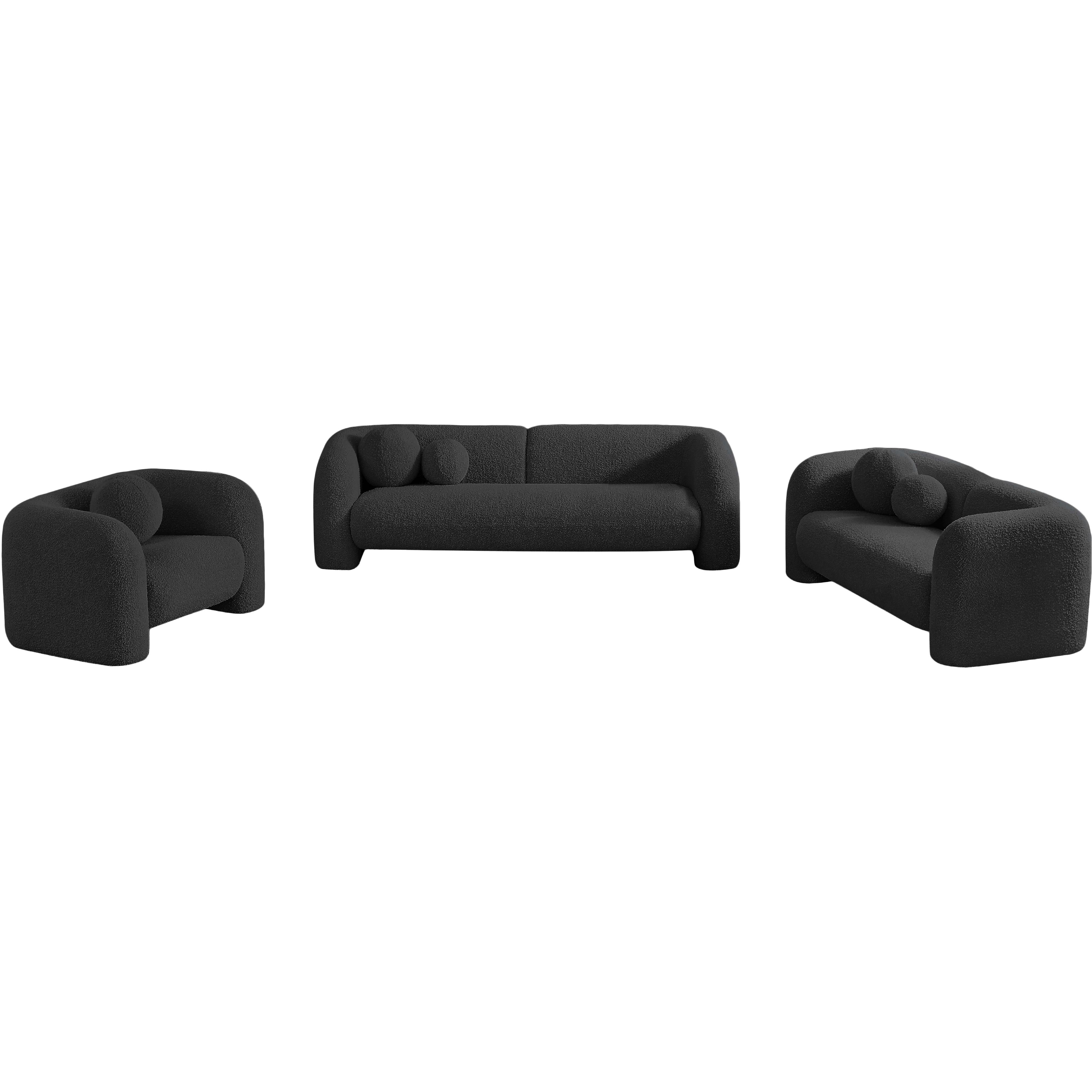 Meridian Emory Black Boucle Fabric Chair