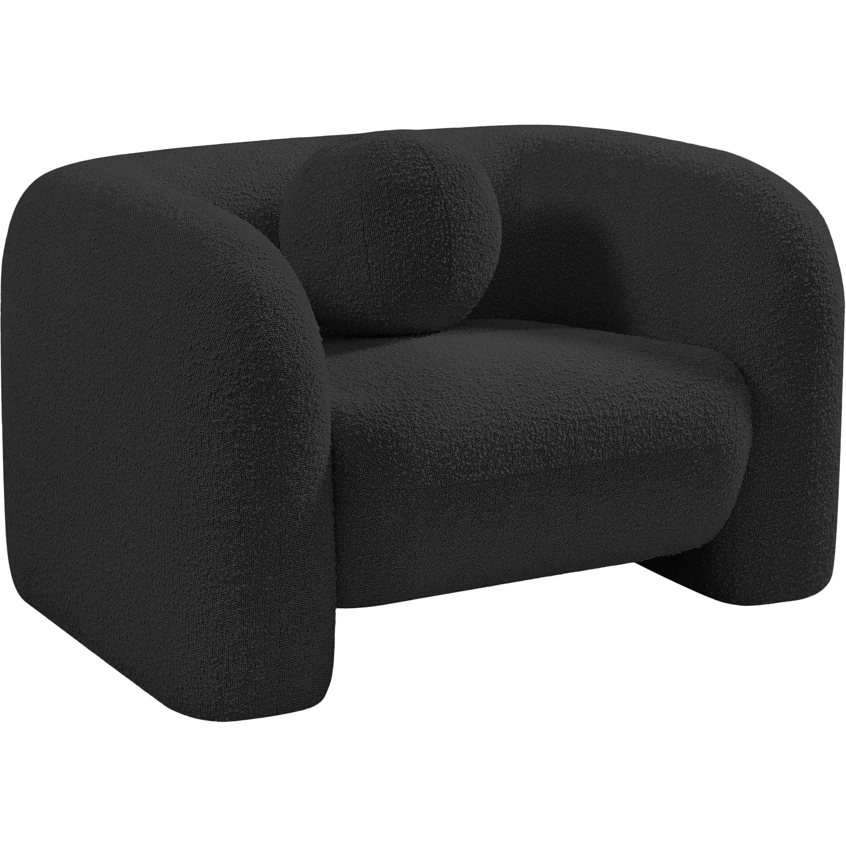 Meridian Emory Black Boucle Fabric Chair