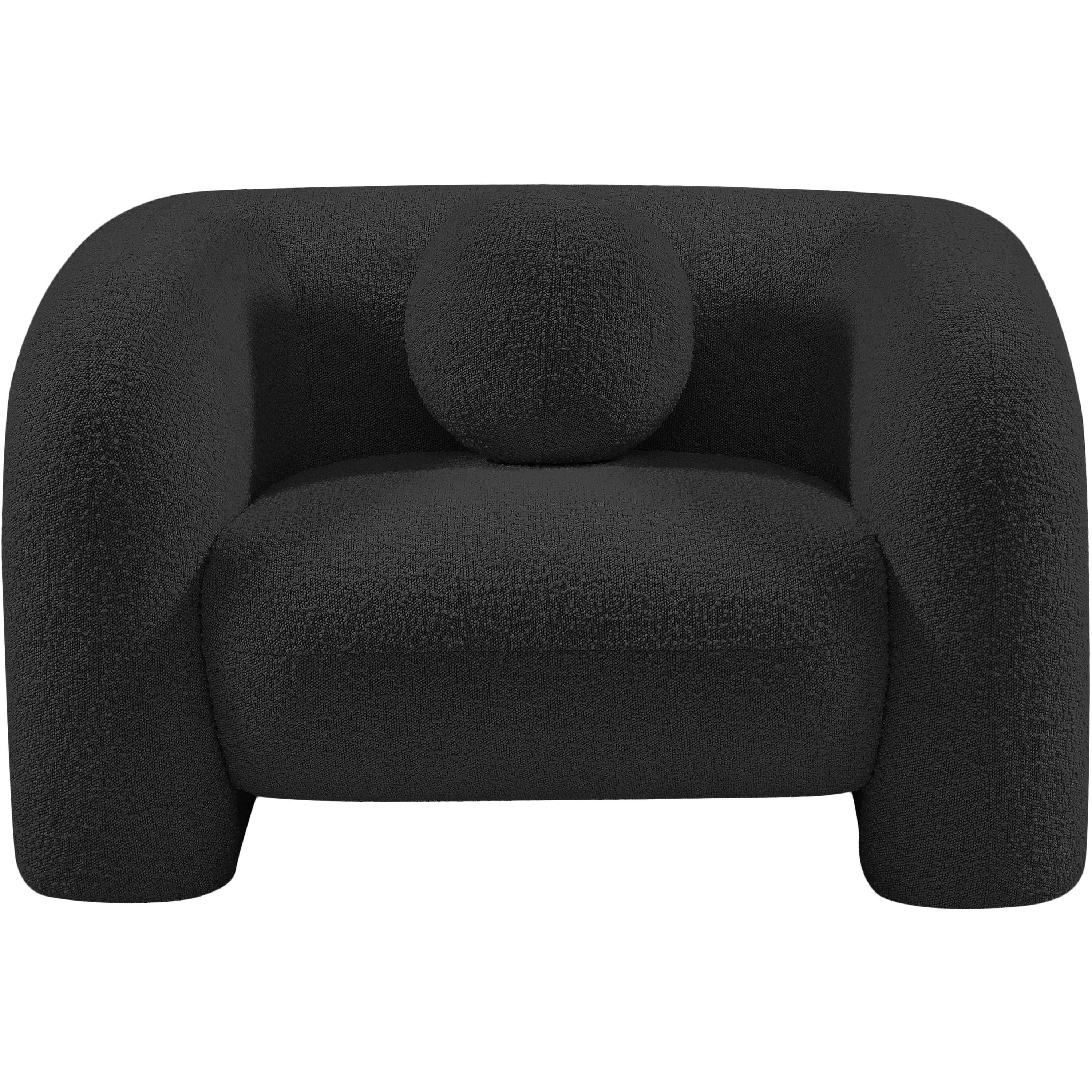 Meridian Emory Black Boucle Fabric Chair