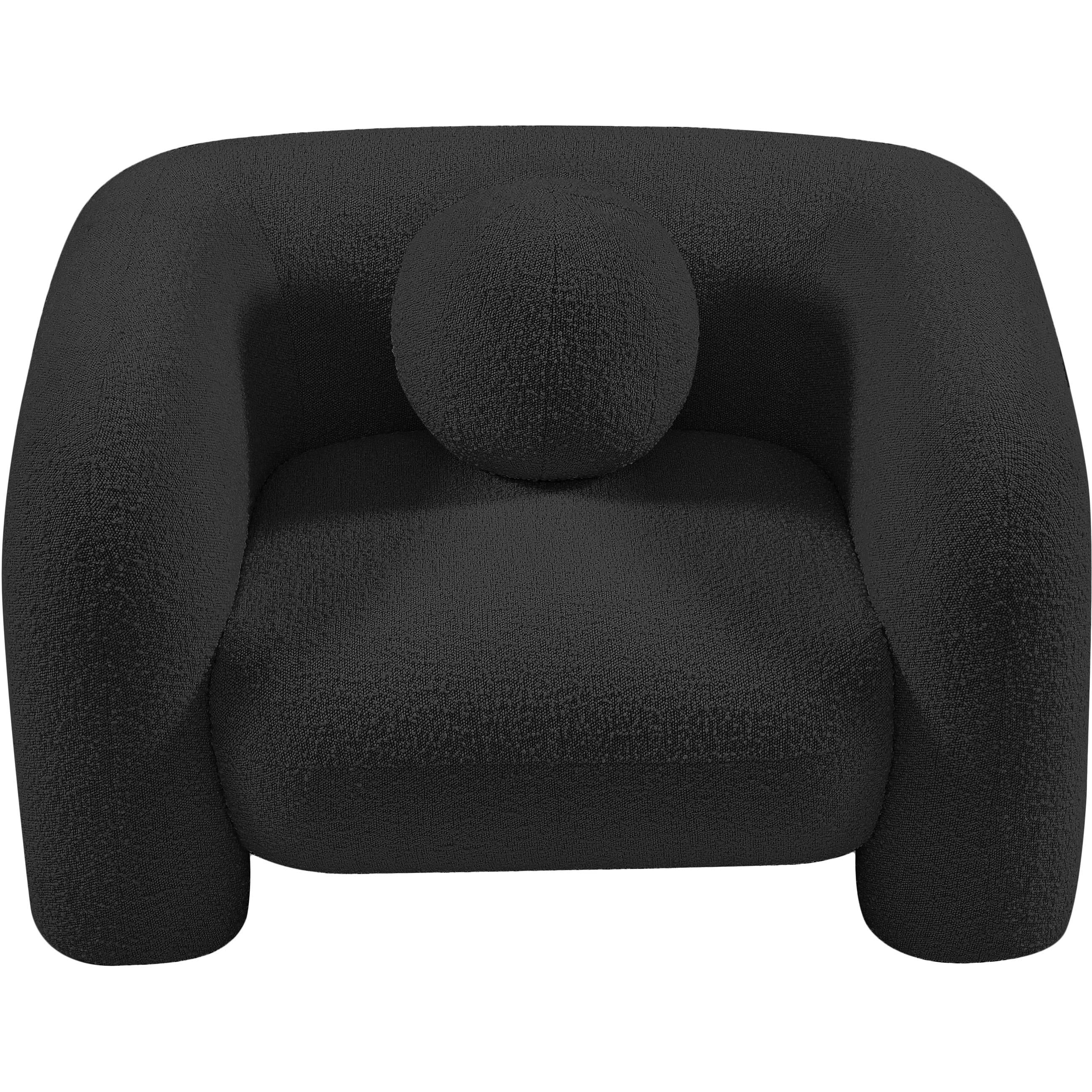 Meridian Emory Black Boucle Fabric Chair
