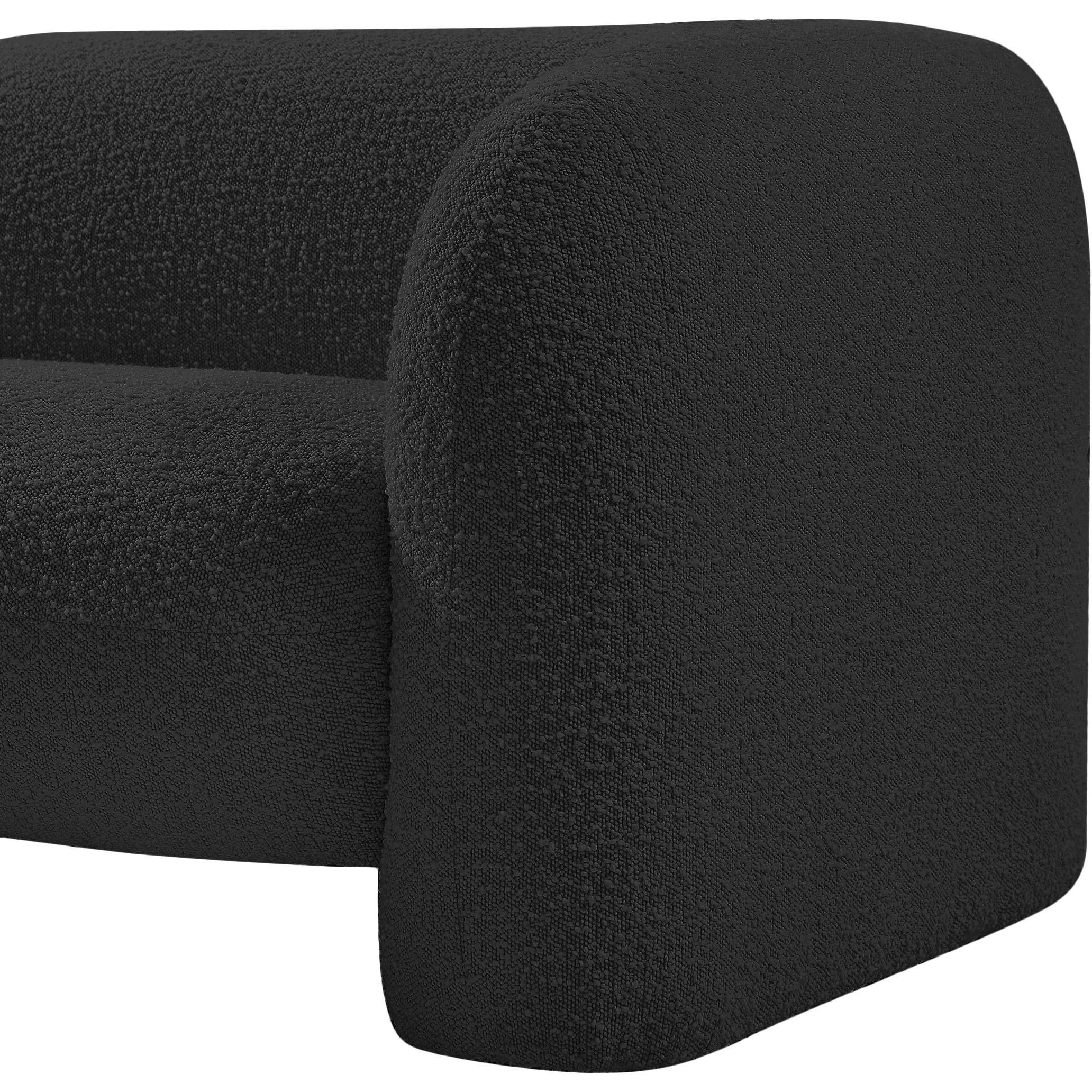 Meridian Emory Black Boucle Fabric Chair