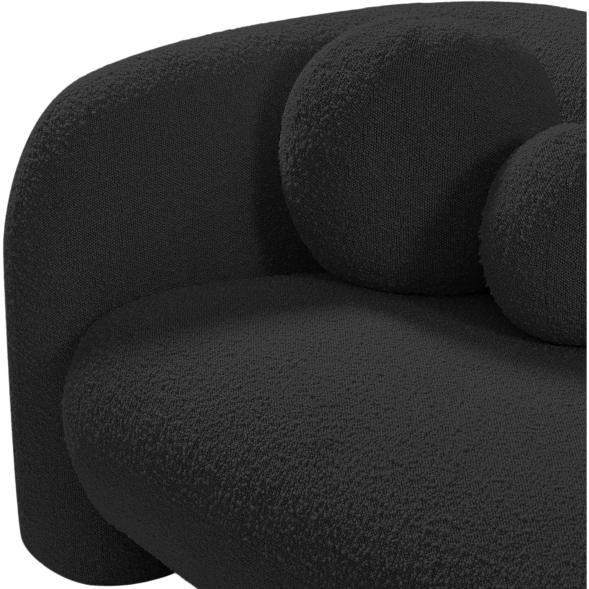 Meridian Emory Black Boucle Fabric Chair