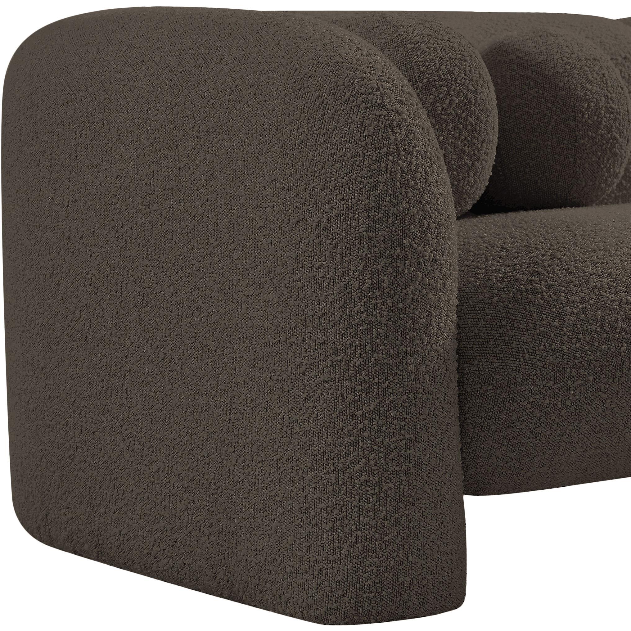 Meridian Emory Brown Boucle Fabric Chair
