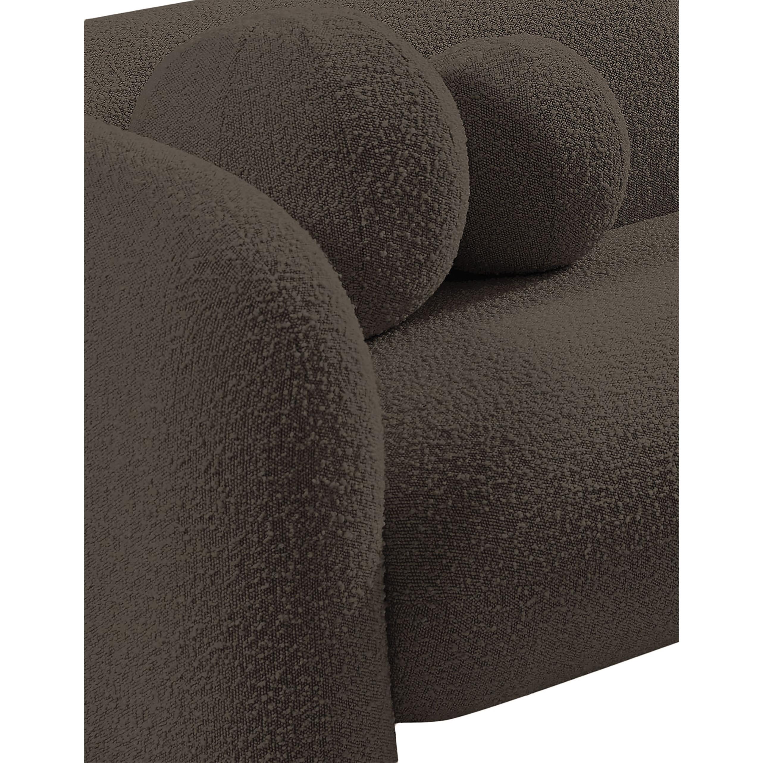 Meridian Emory Brown Boucle Fabric Chair