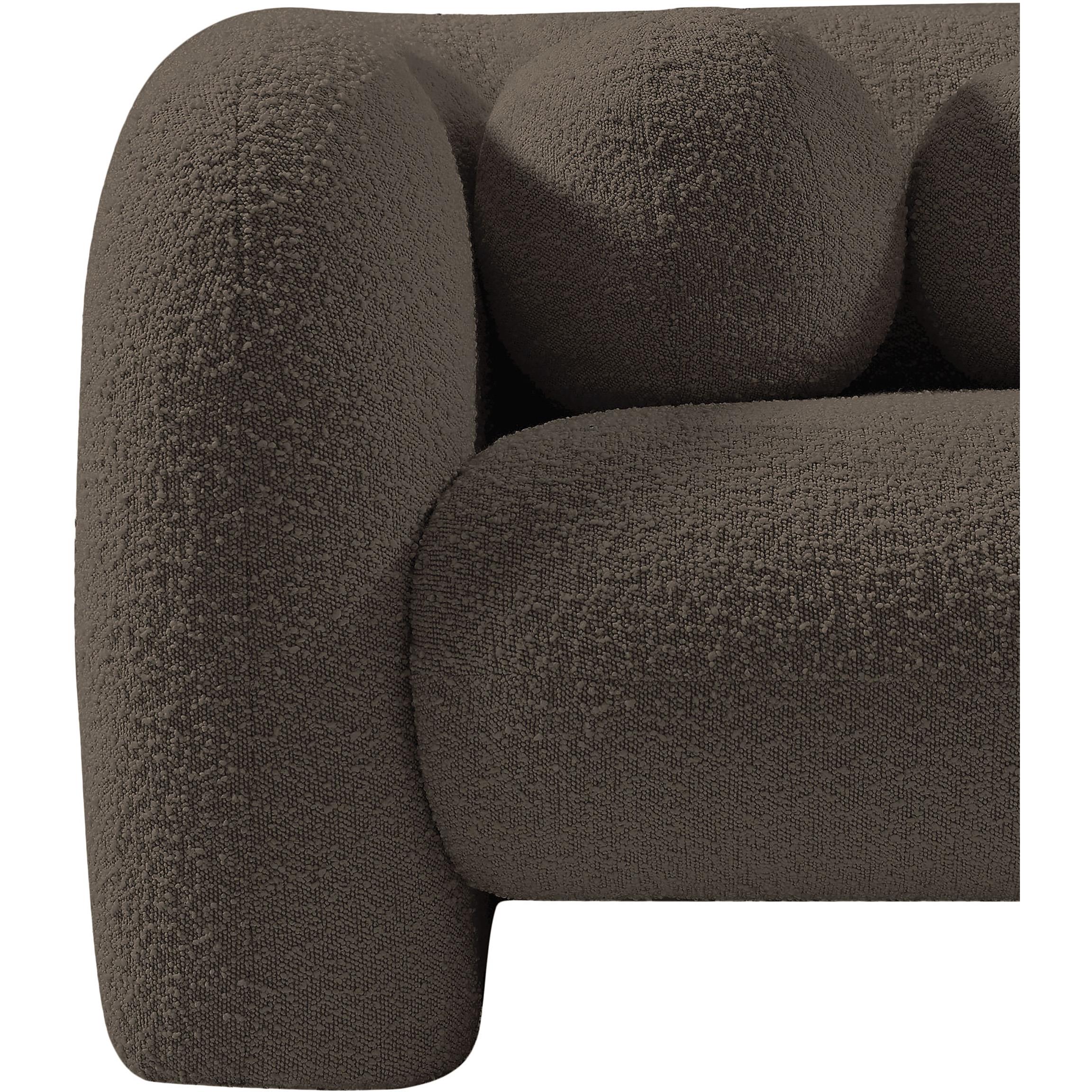 Meridian Emory Brown Boucle Fabric Chair