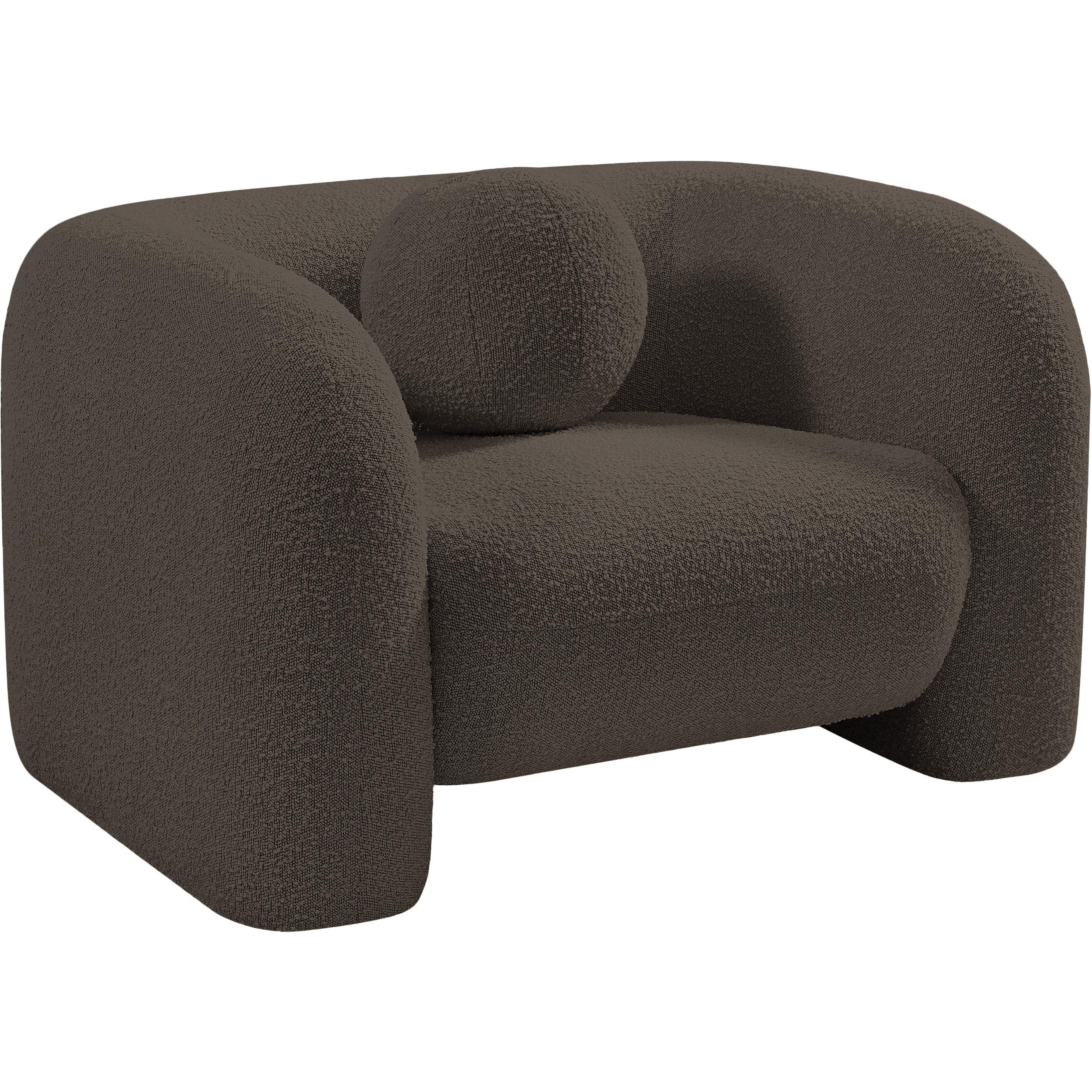 Meridian Emory Brown Boucle Fabric Chair
