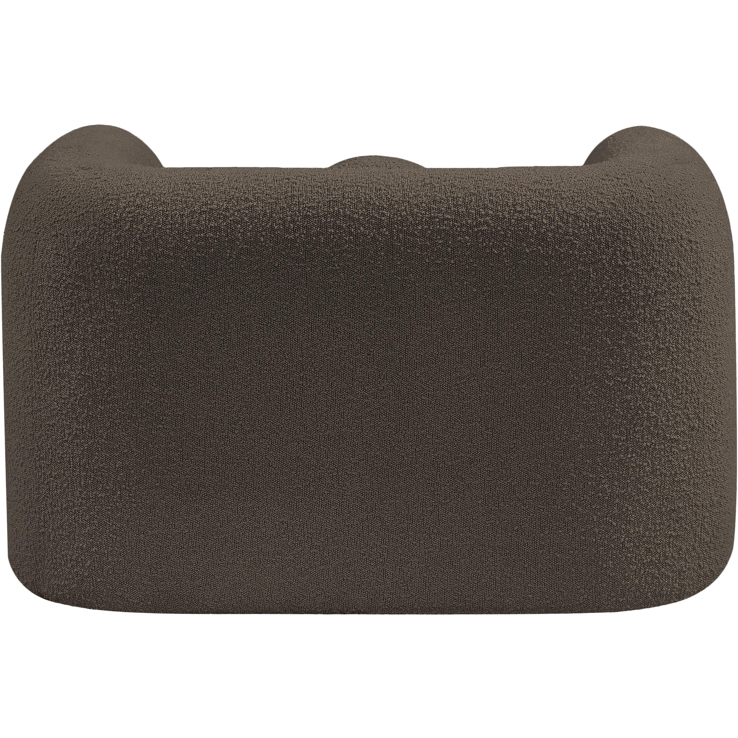 Meridian Emory Brown Boucle Fabric Chair
