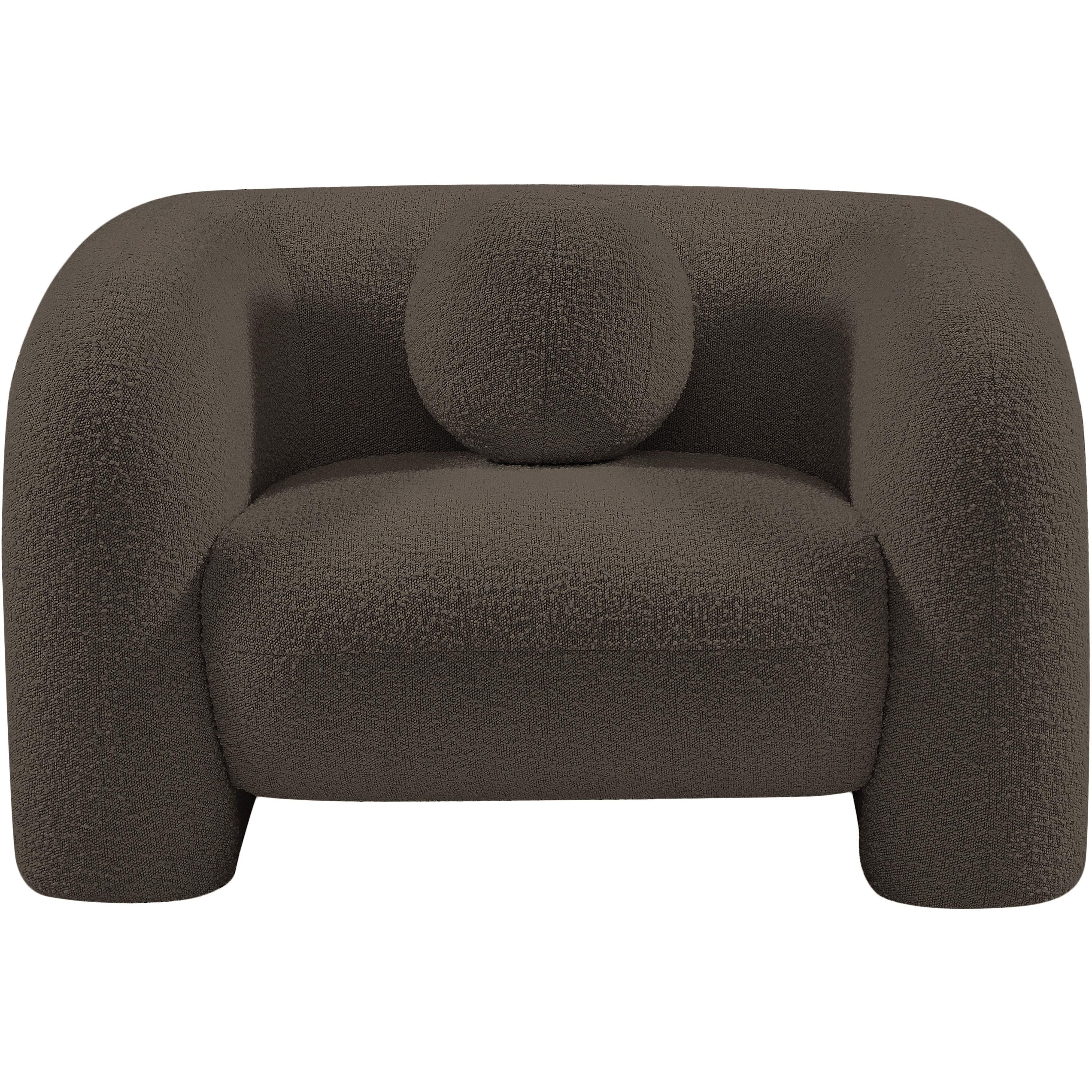 Meridian Emory Brown Boucle Fabric Chair