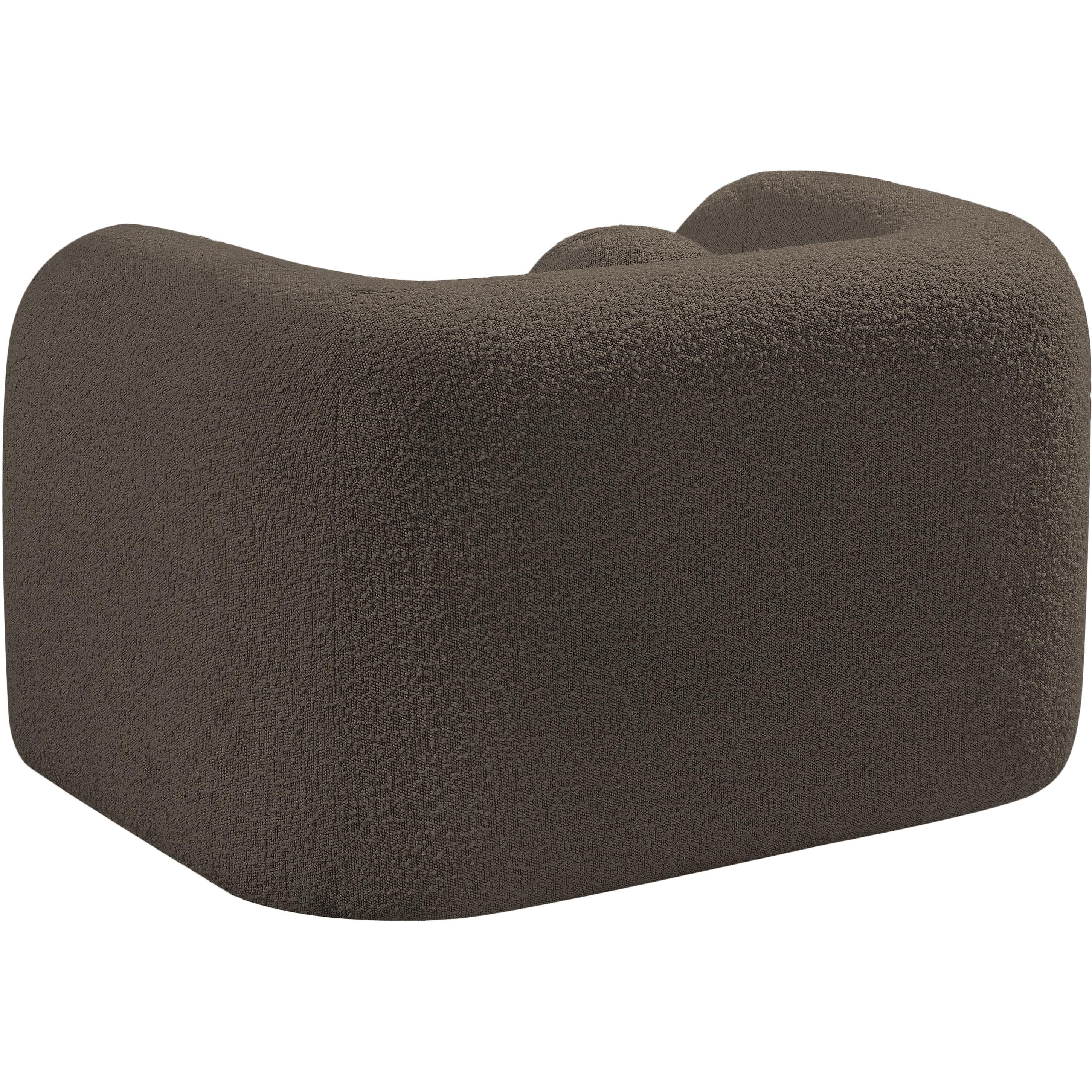 Meridian Emory Brown Boucle Fabric Chair
