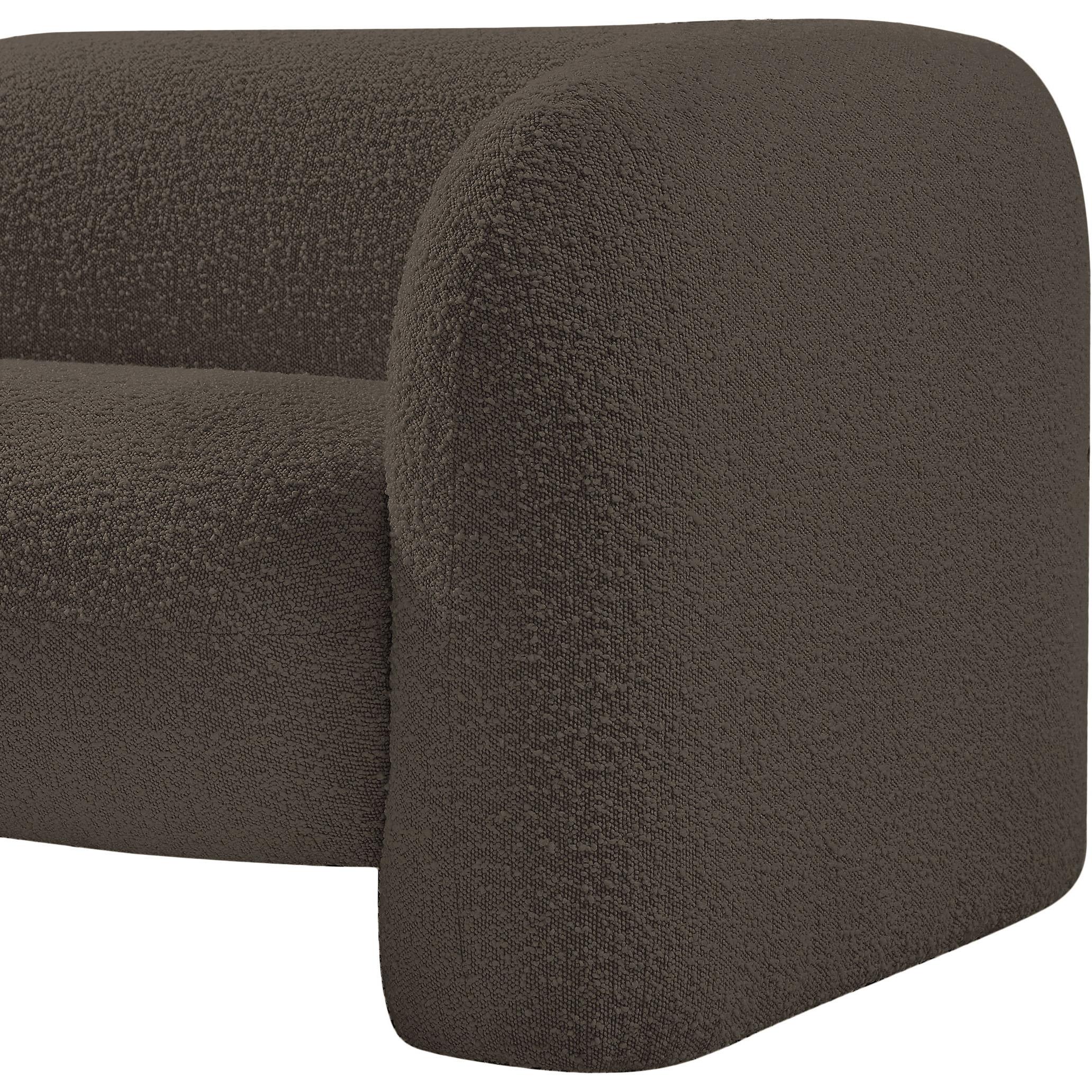Meridian Emory Brown Boucle Fabric Chair