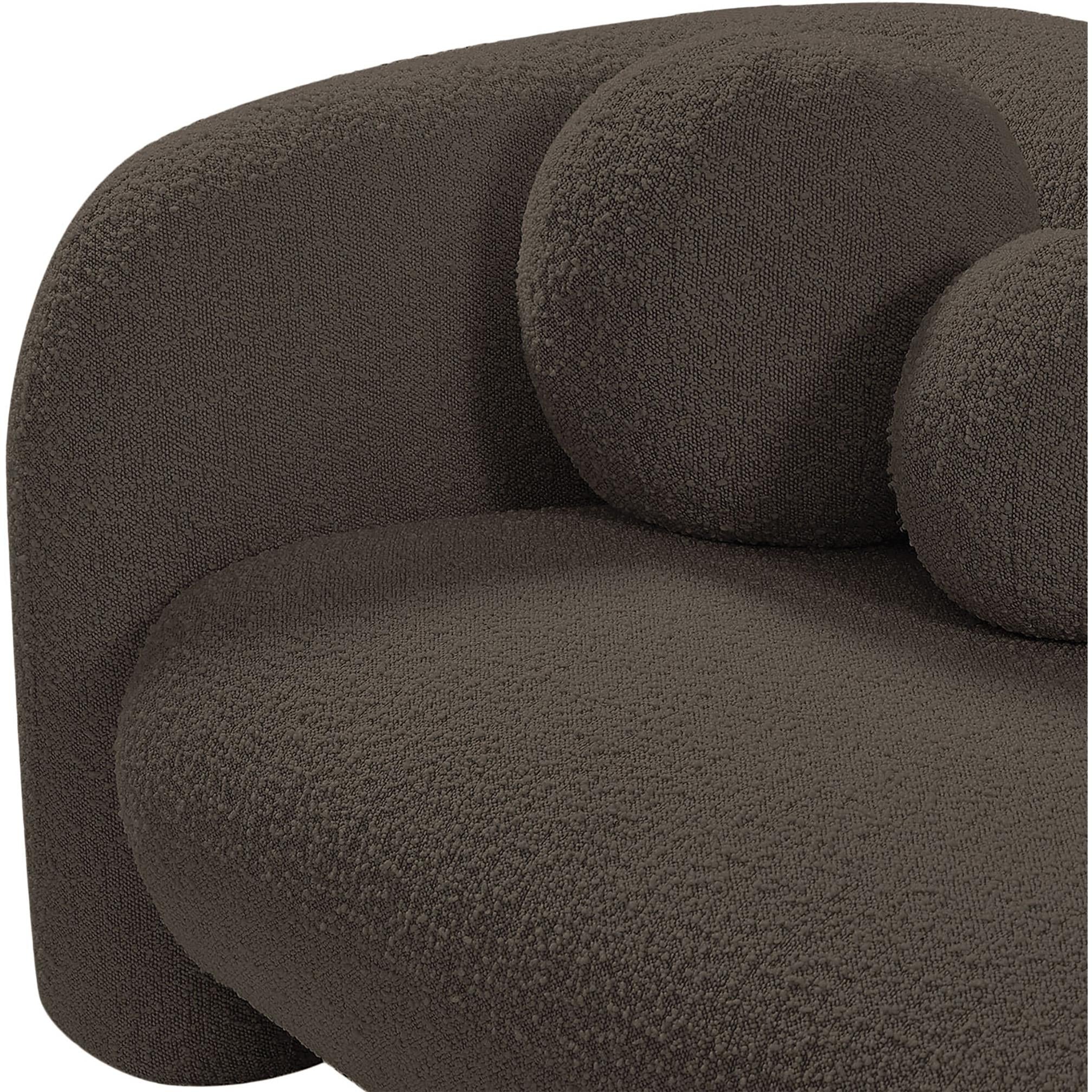Meridian Emory Brown Boucle Fabric Chair