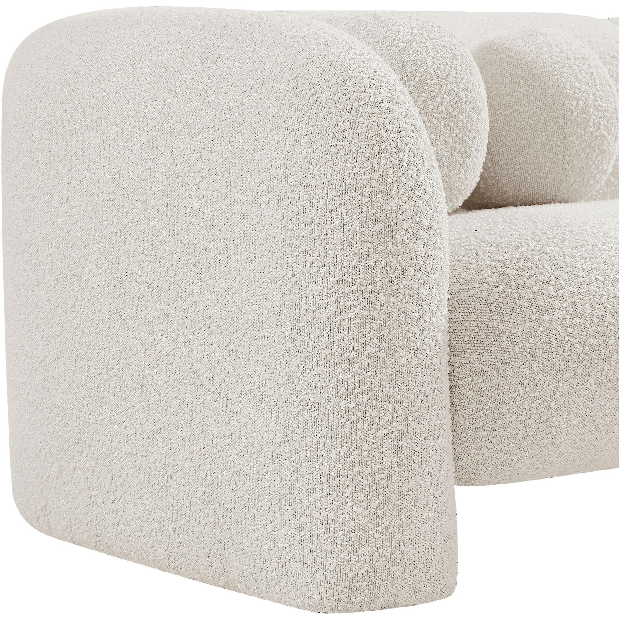 Meridian Emory Cream Boucle Fabric Chair