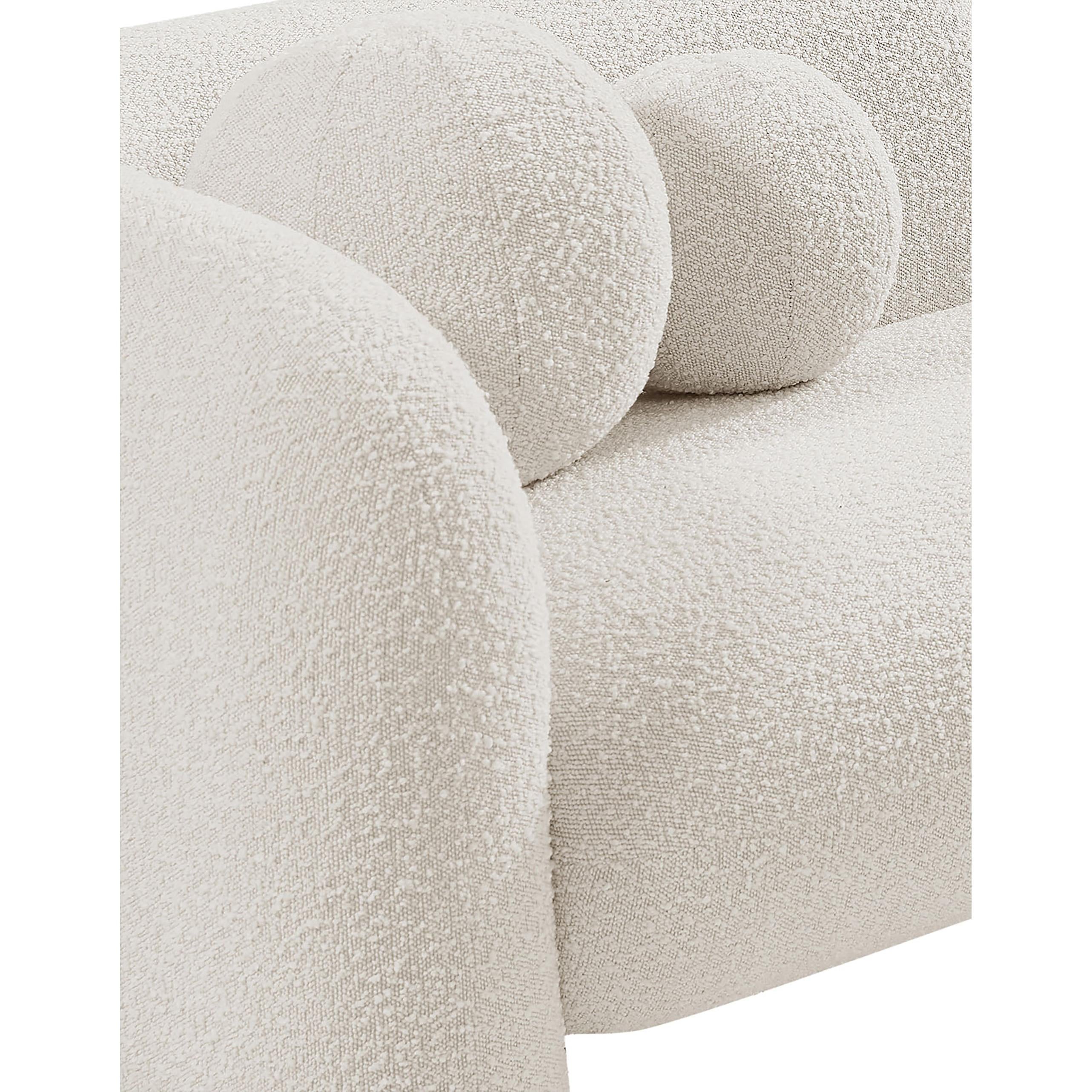 Meridian Emory Cream Boucle Fabric Chair
