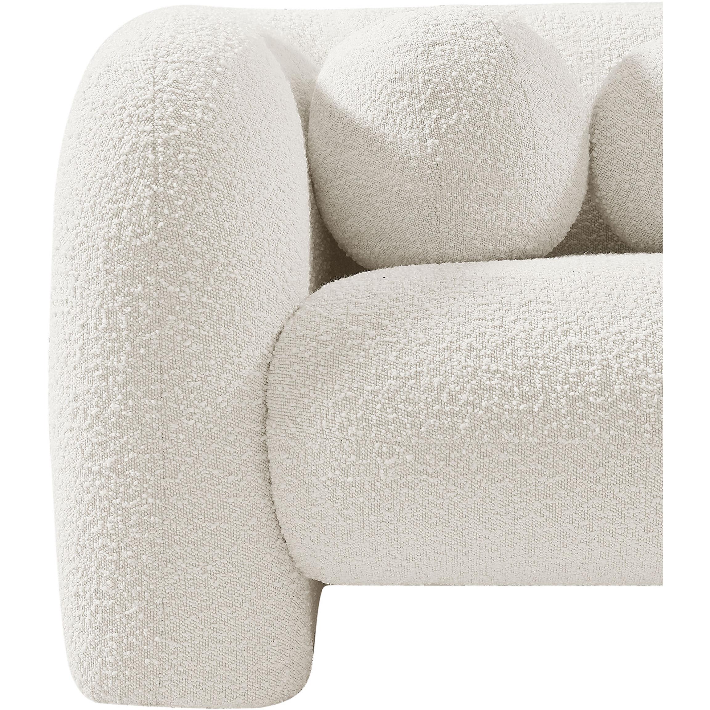 Meridian Emory Cream Boucle Fabric Chair