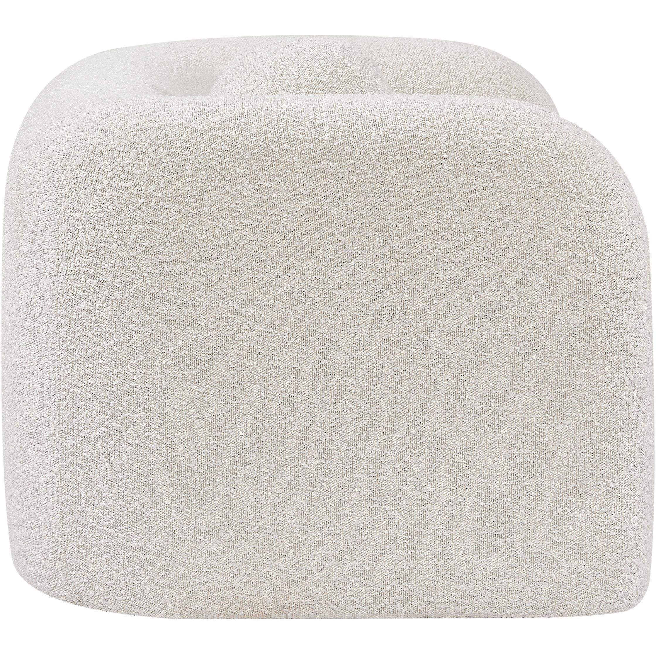 Meridian Emory Cream Boucle Fabric Chair