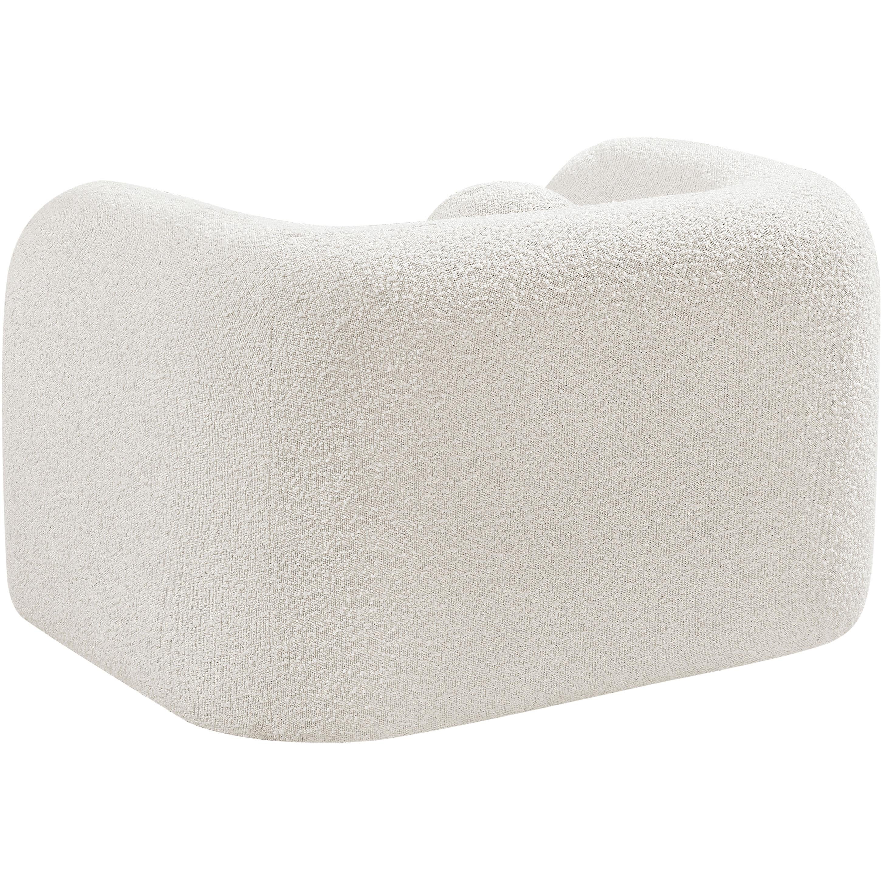 Meridian Emory Cream Boucle Fabric Chair