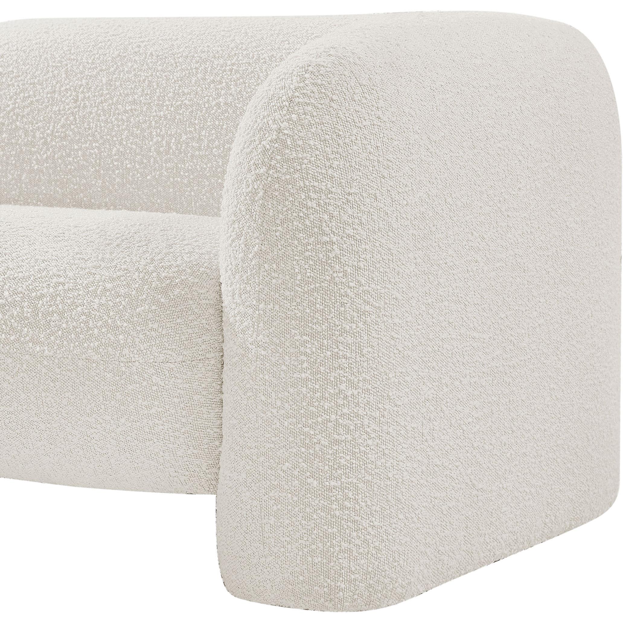 Meridian Emory Cream Boucle Fabric Chair