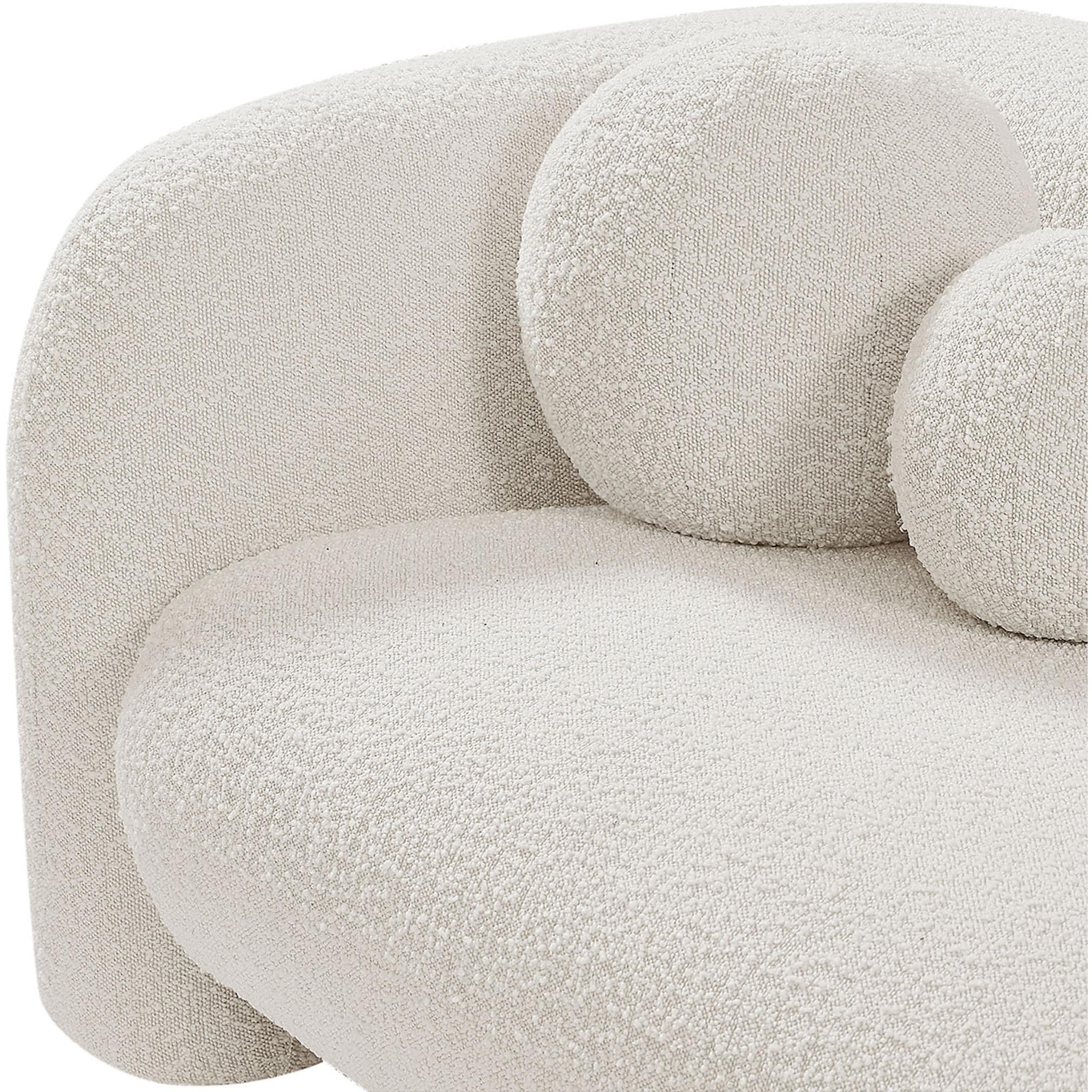Meridian Emory Cream Boucle Fabric Chair